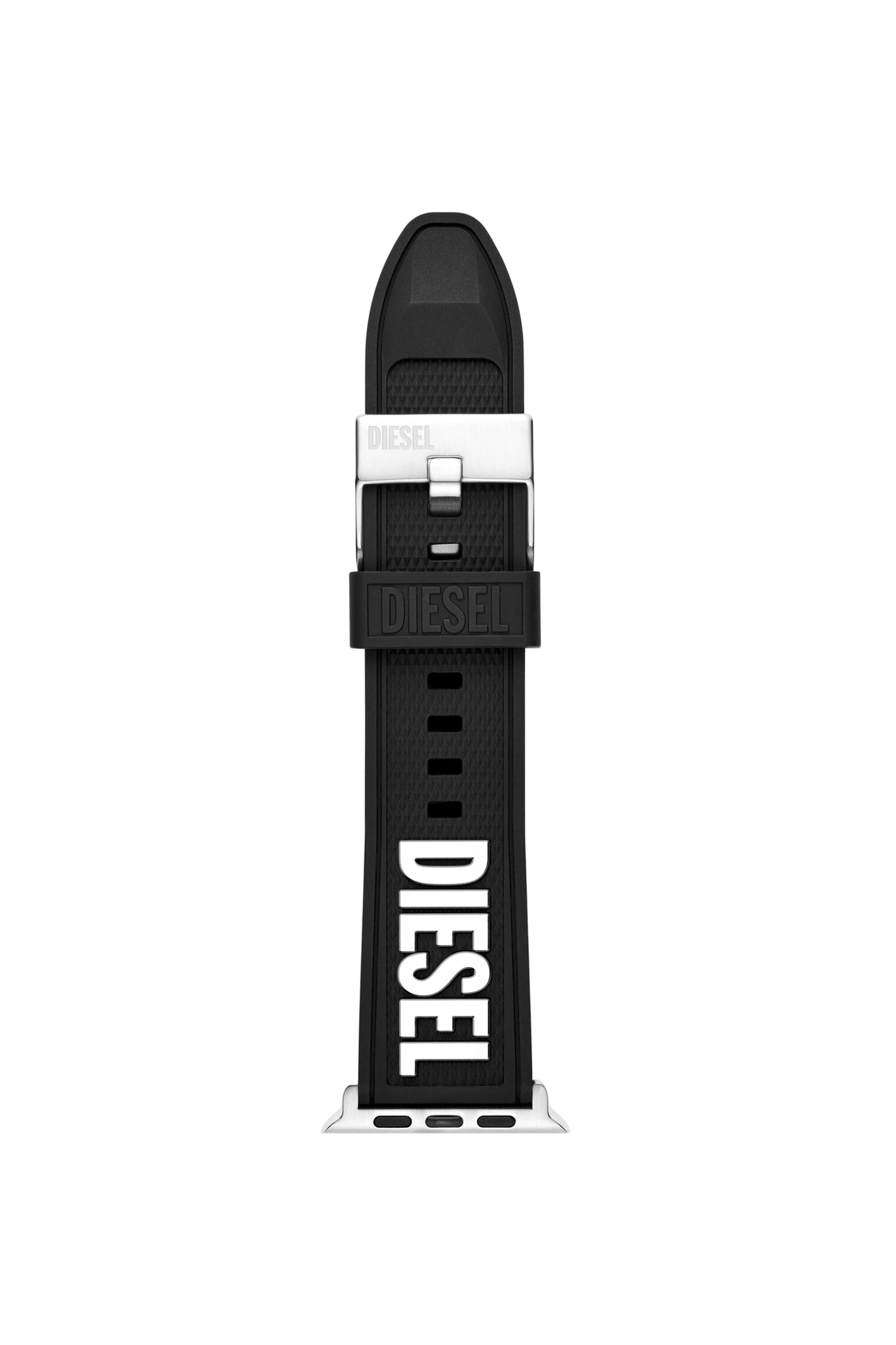 Diesel - DSS011, Correa de silicona por Apple Watch®, 42mm, 44mm, y 45mm. Unisex in Negro - 1