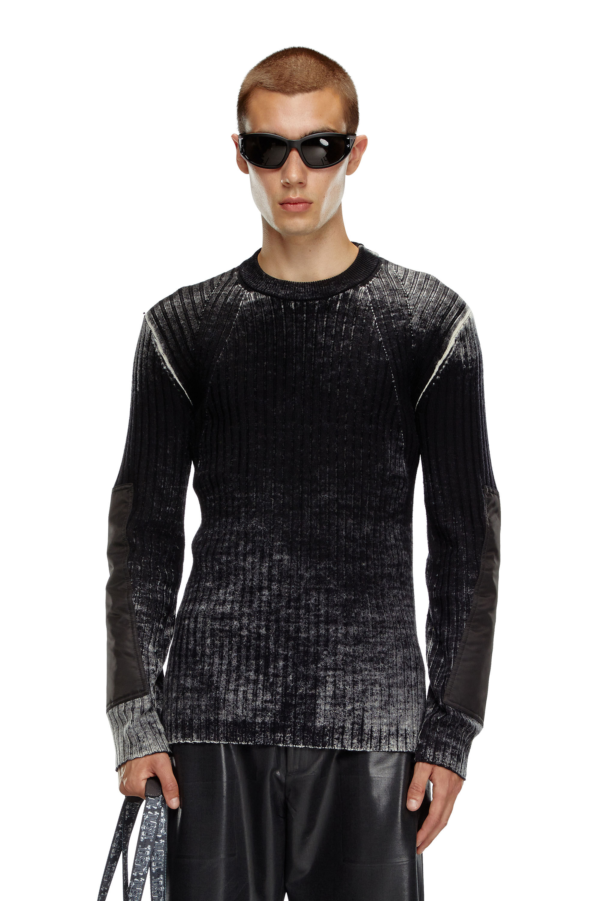 Diesel Vintage Half Zip Knit Sweater Men's 90s Big Logo Y2K