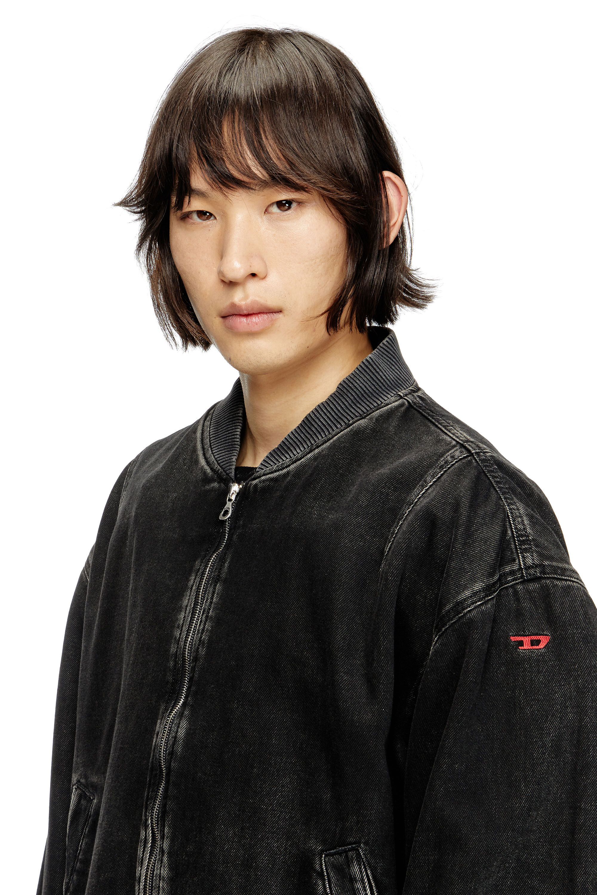 【冬バーゲン★特別送料無料！】 Men's Bomber jacket in clean-wash denim | Black | Diesel ジャケット・アウター