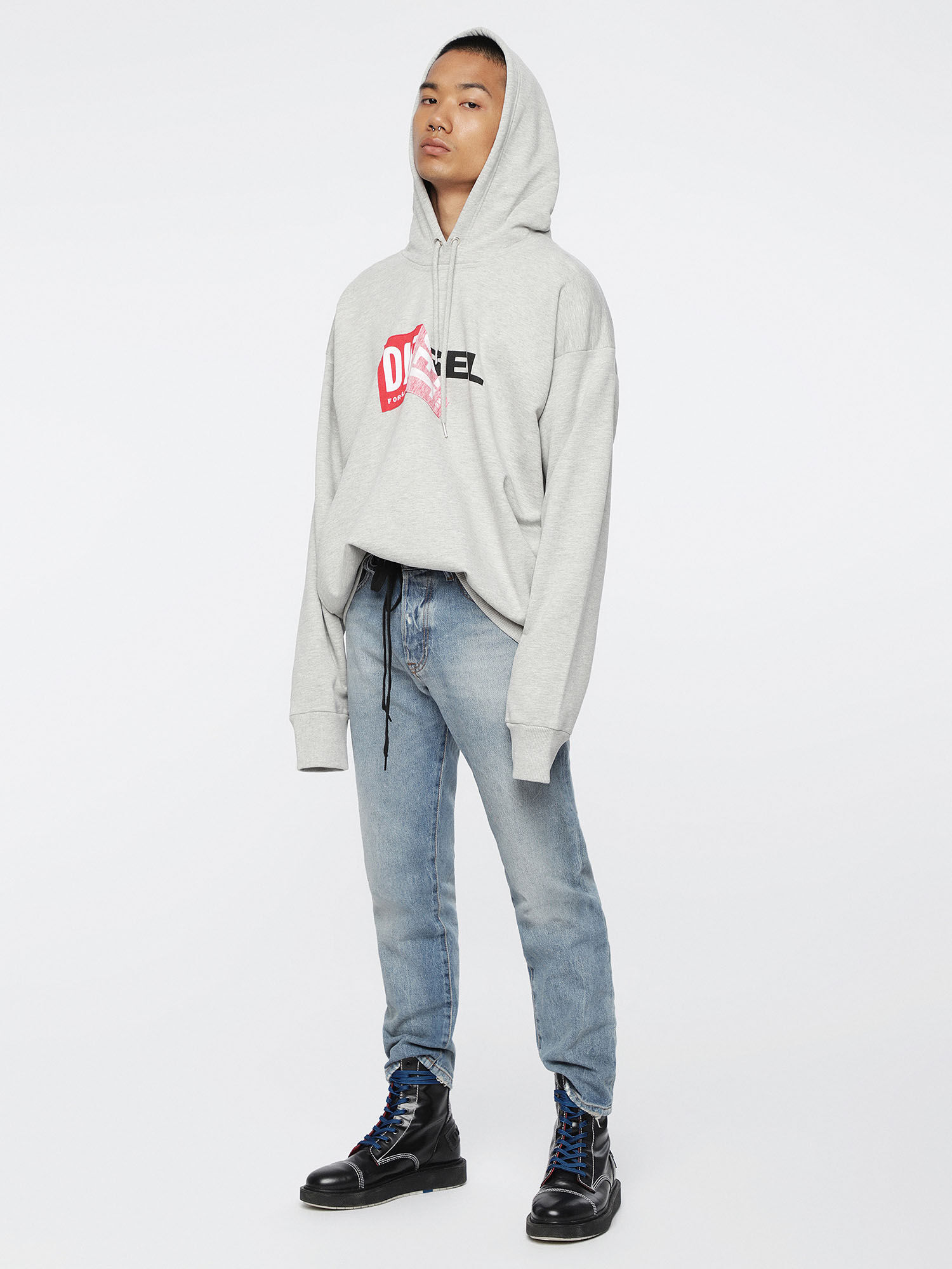 diesel peel logo hoodie