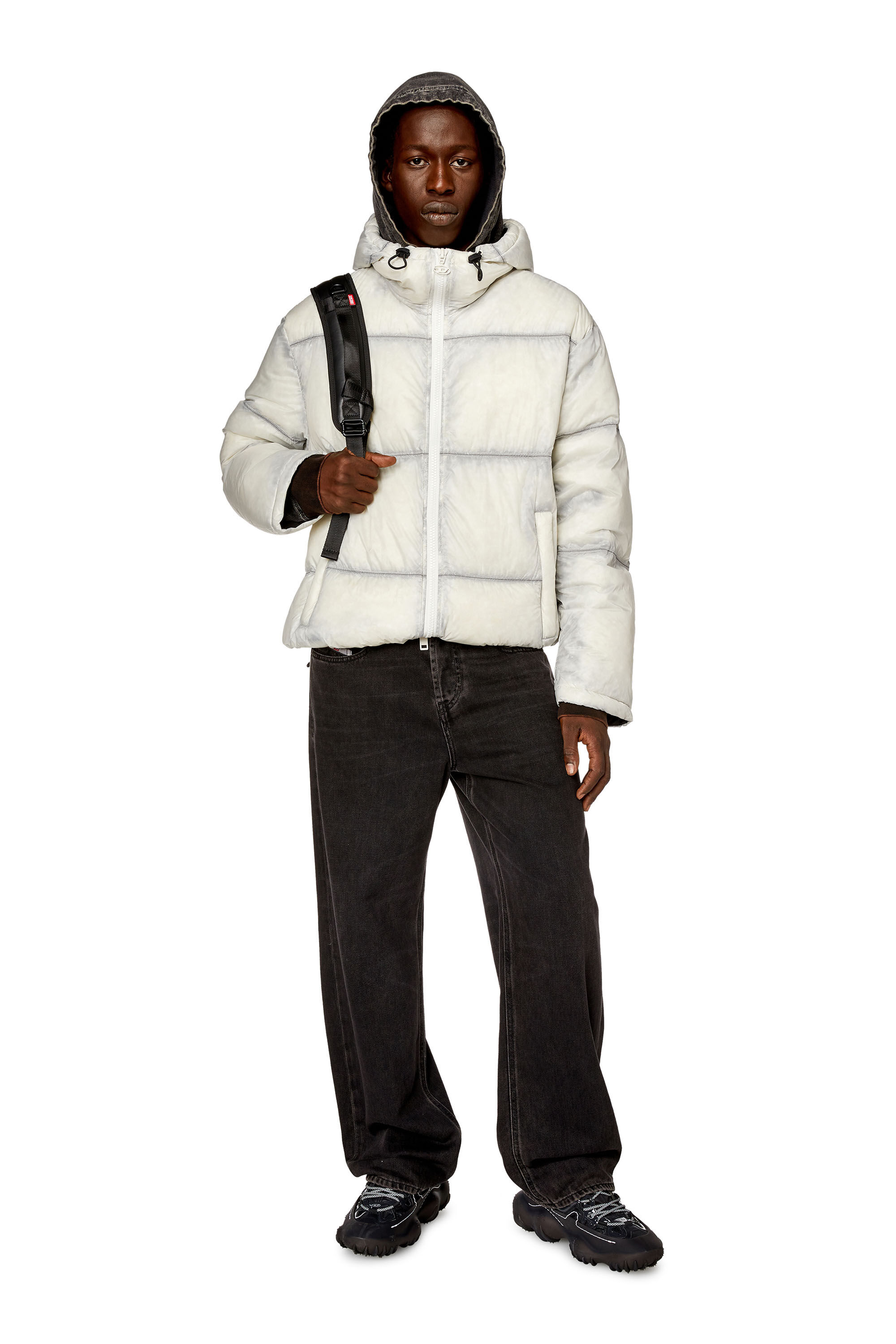 Men's Hooded down jacket in sheer ripstop | Multicolor | Diesel