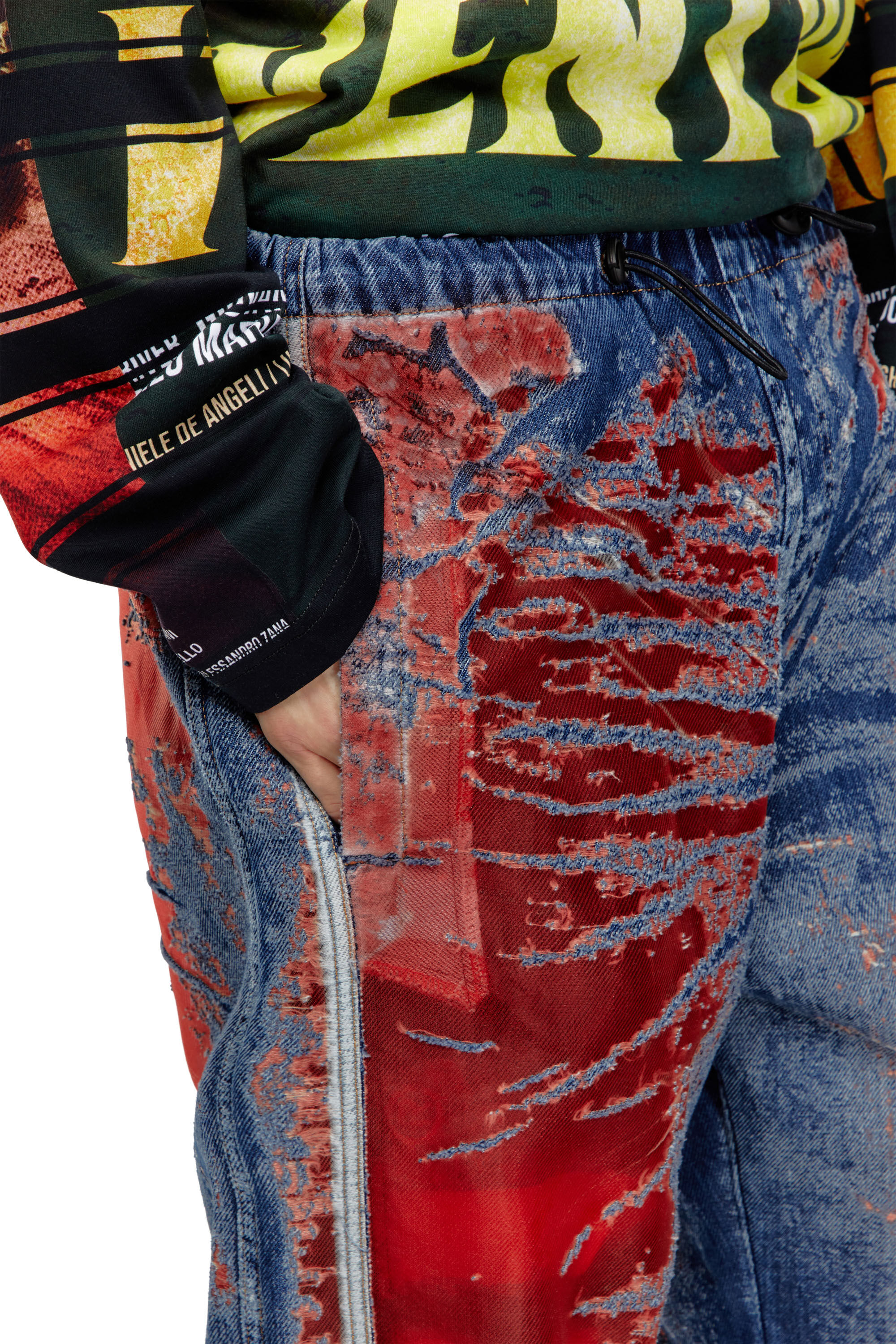 Men's Relaxed Jeans | Blue/Red | Diesel D-Martial