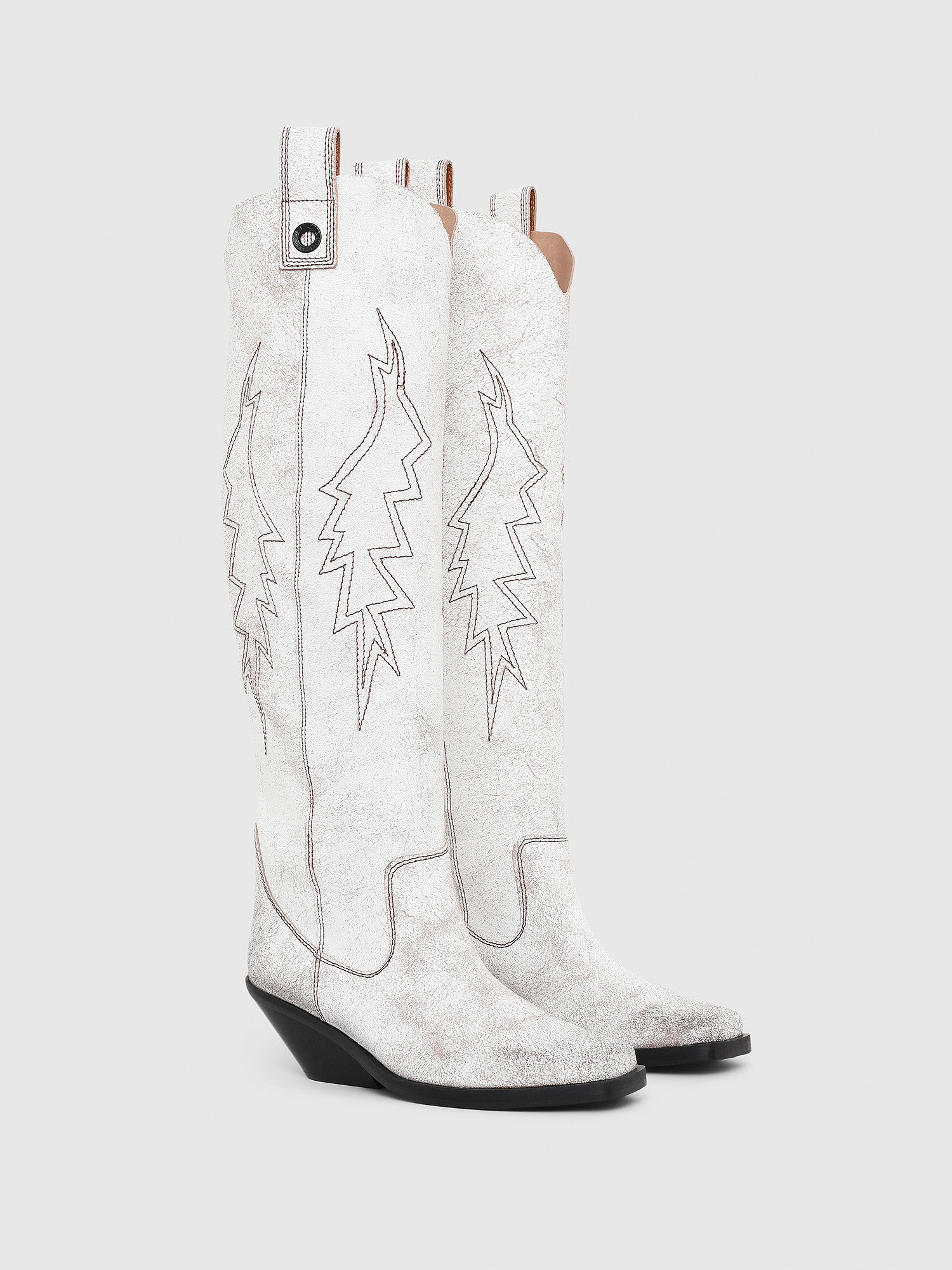 D-GIUDECCA MHB Women: High cowboy boots in aged leather | Diesel