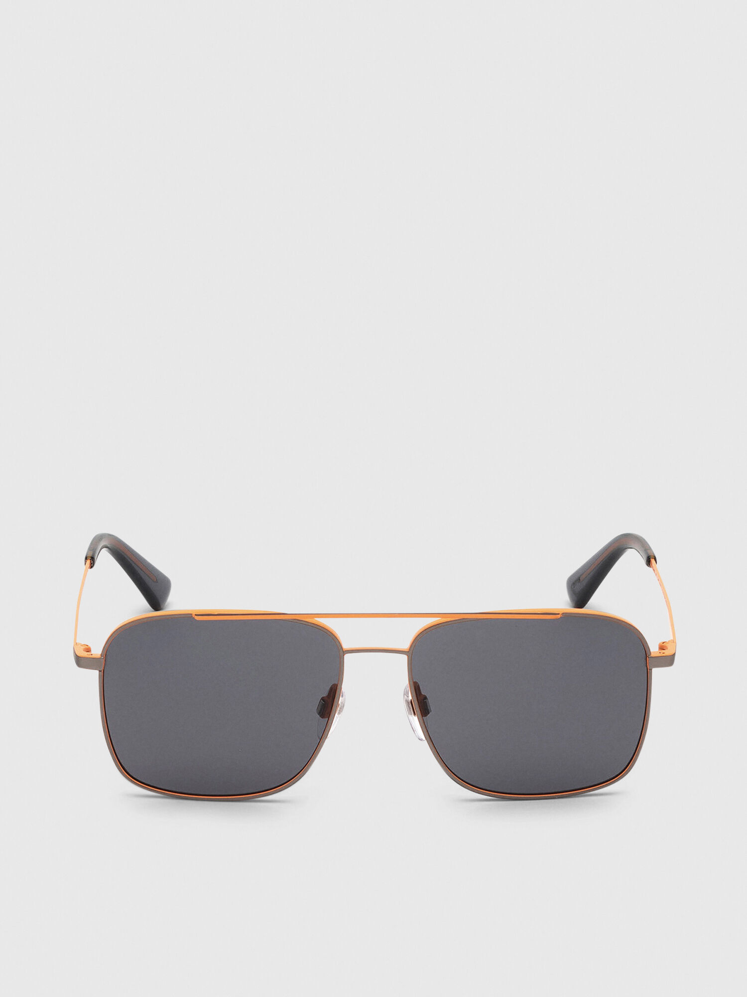 Diesel - DL0295, Man's Navigator sunglasses in metal in Orange/Black - 1
