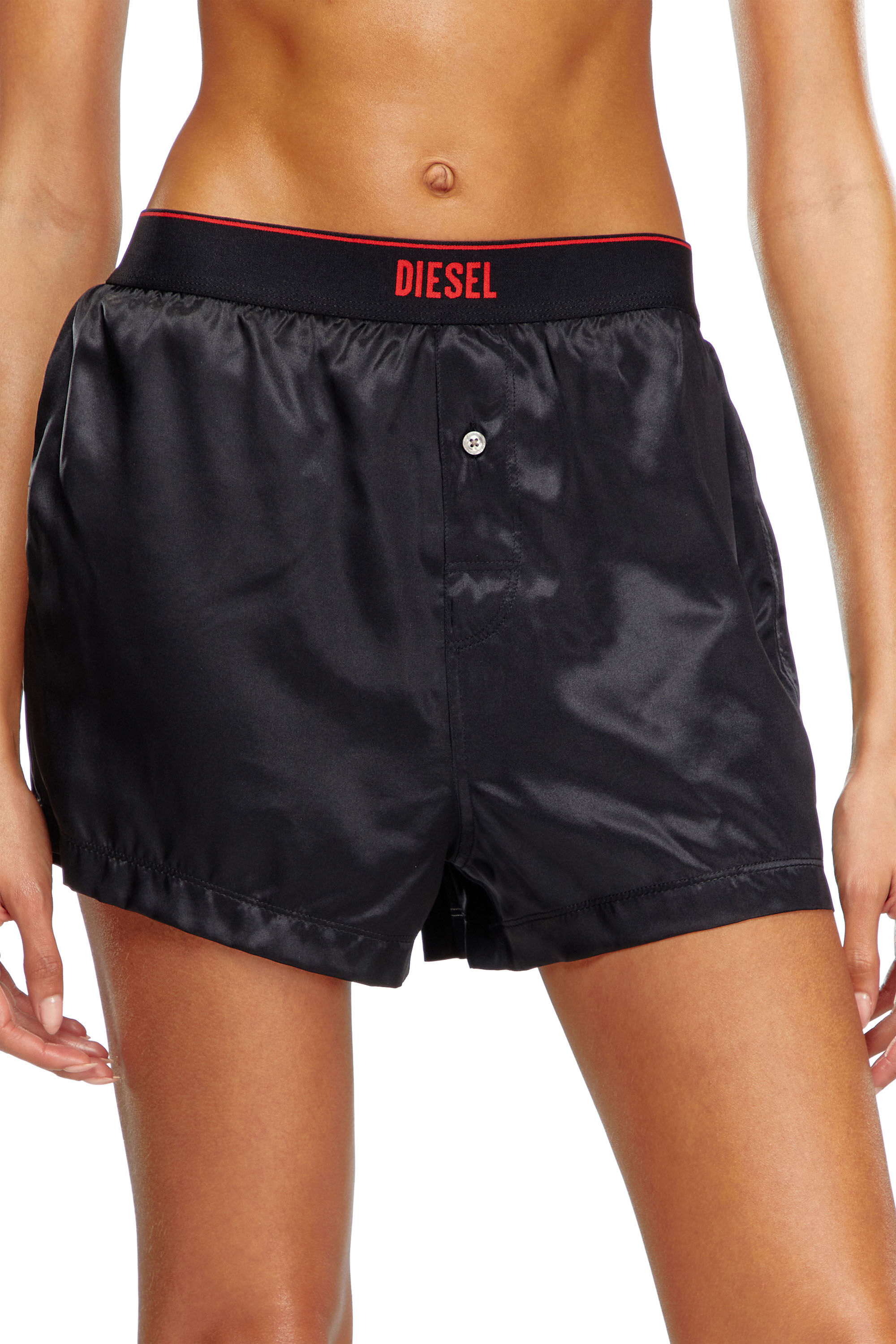 Diesel - UUBX-STARK-EL, Unisex's Silk boxers with logo waist in Black - 5