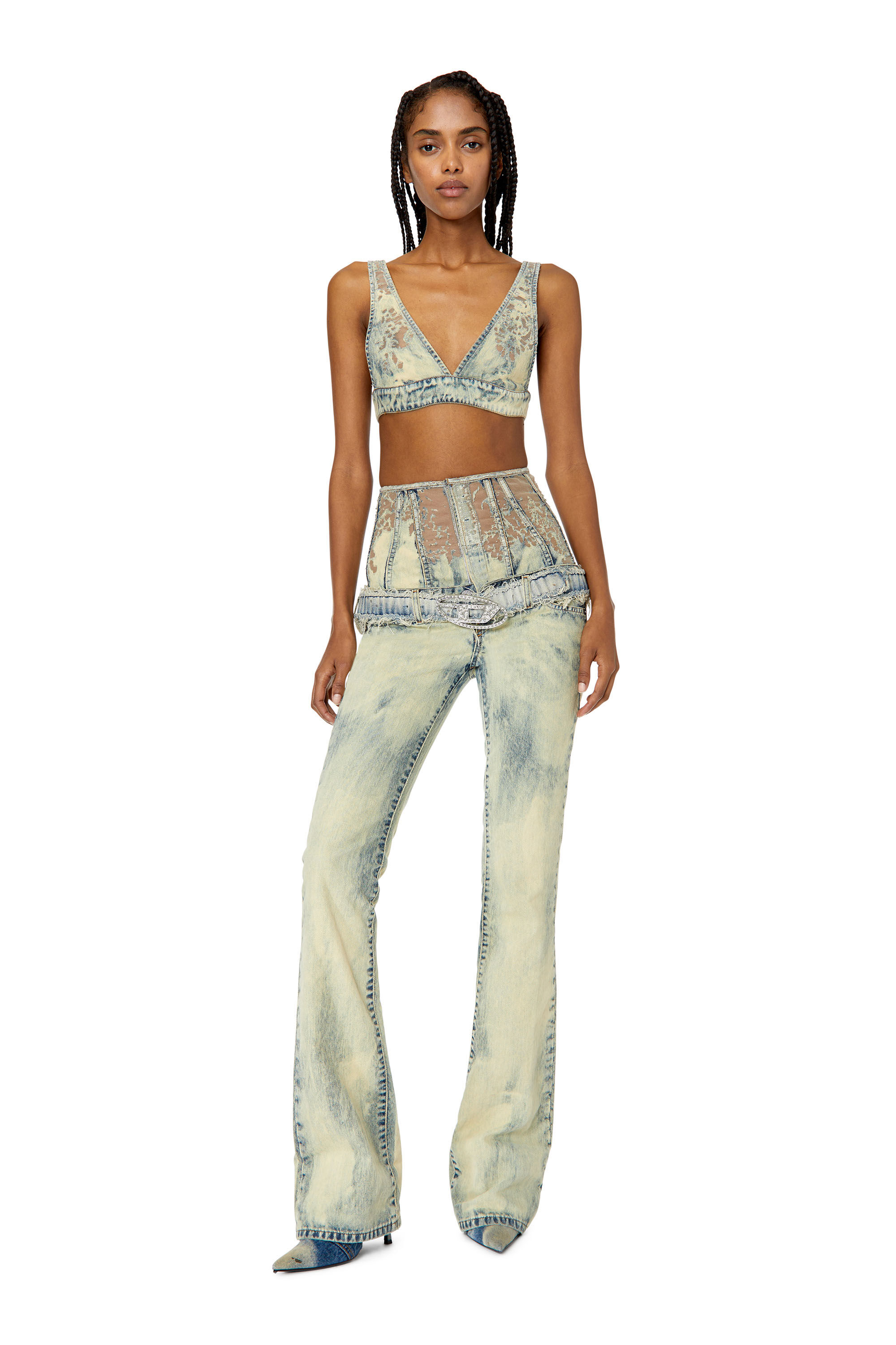 1969 D-Ebbey 068GP Woman: Bootcut and Flare Light blue Jeans | Diesel