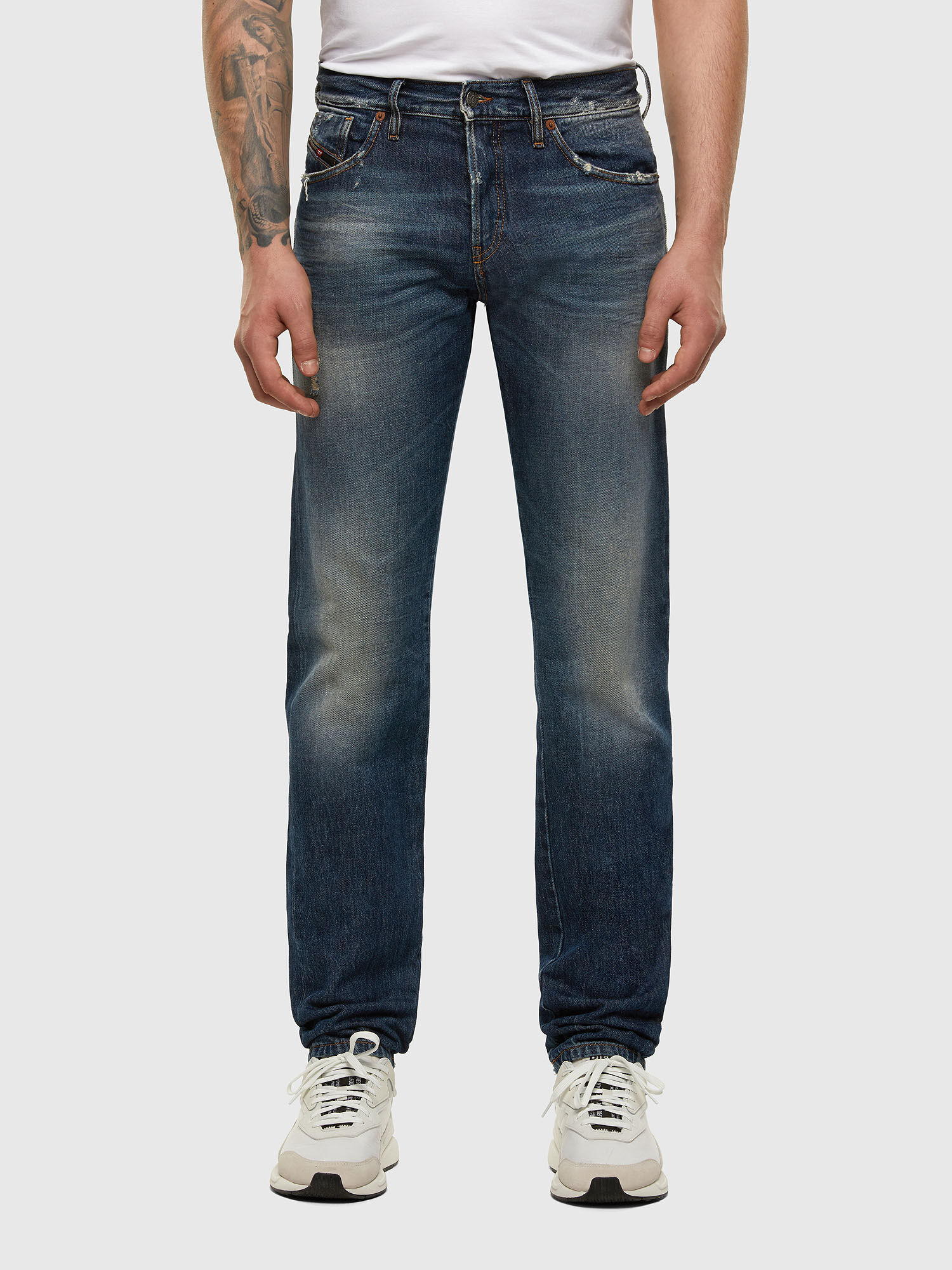 Diesel - D-Kras Slim Jeans 009EW, Dark Blue - Image 1
