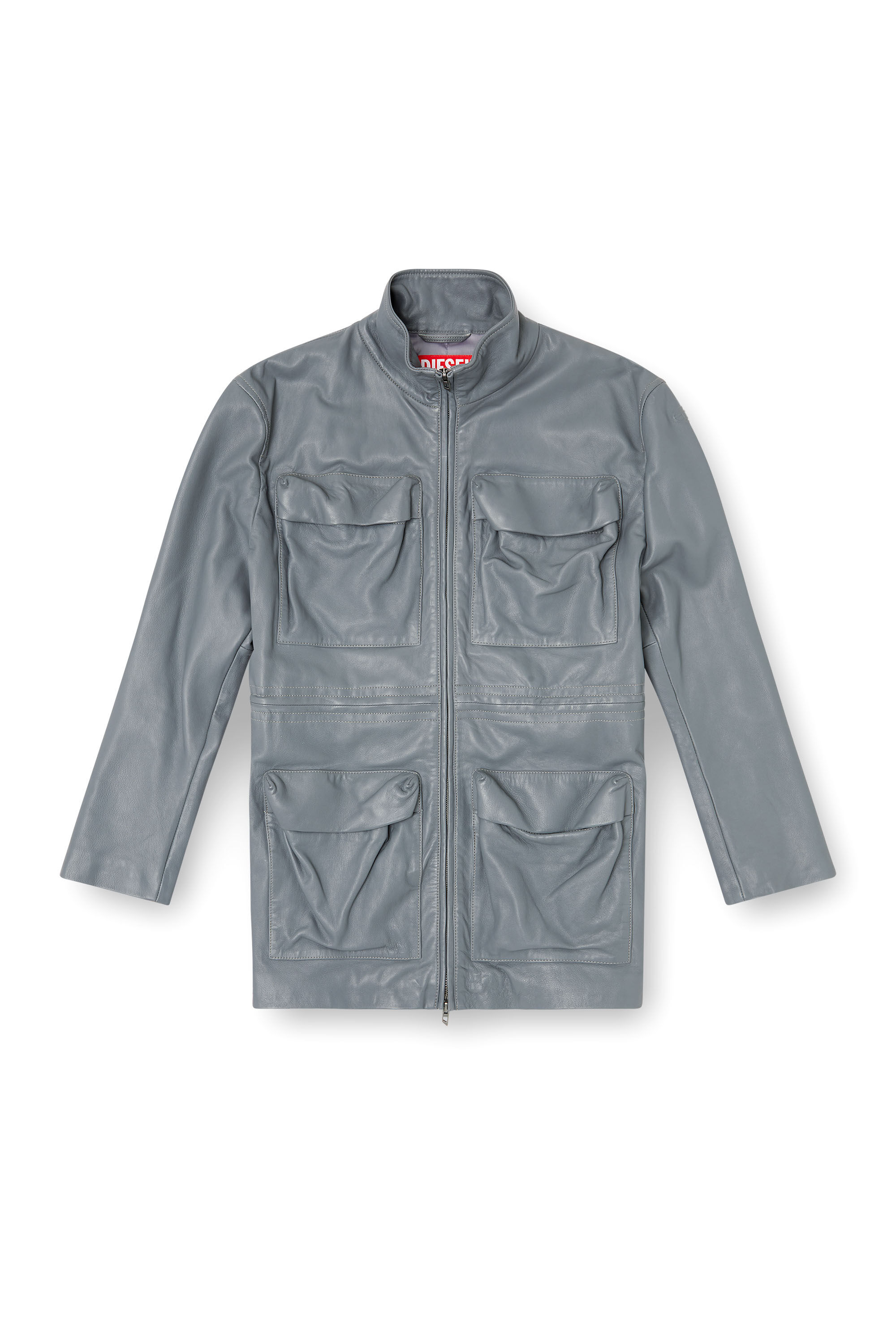 Diesel - L-WEN, Cazadora de cuero Mujer in Gris - 2