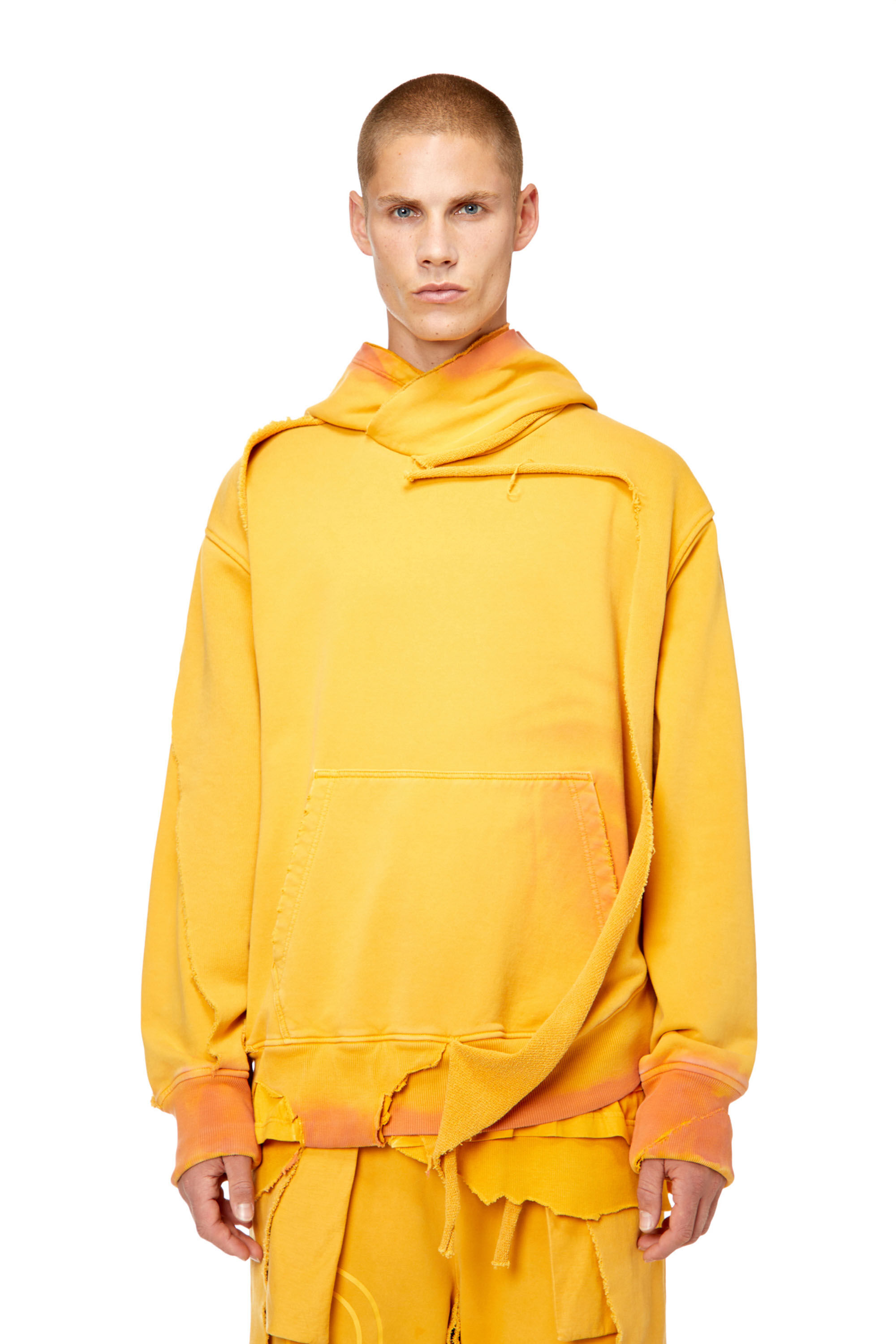 S-STRAHOOP Man: Ripped and dyed dual-layer hoodie | Diesel