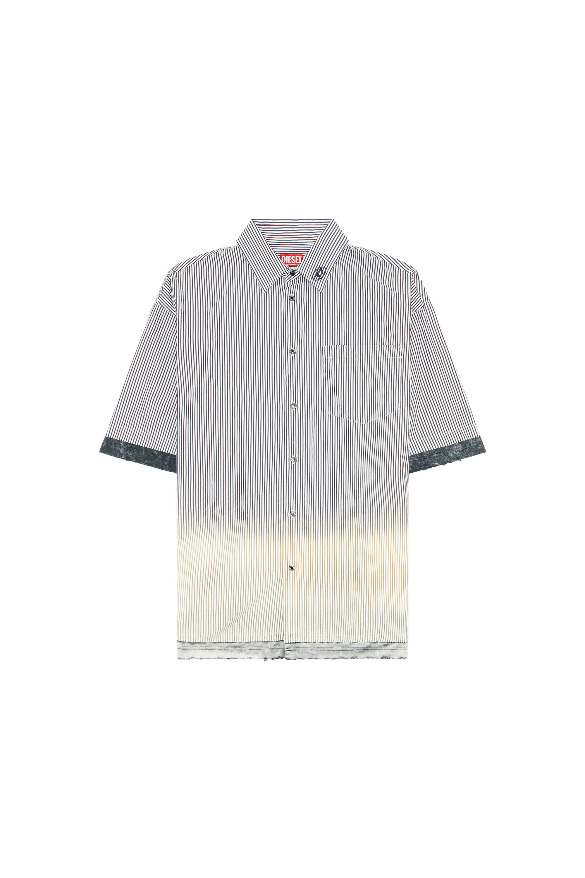 【正規通販】 Men's Distressed striped short-sleeve shirt | Multicolor トップス