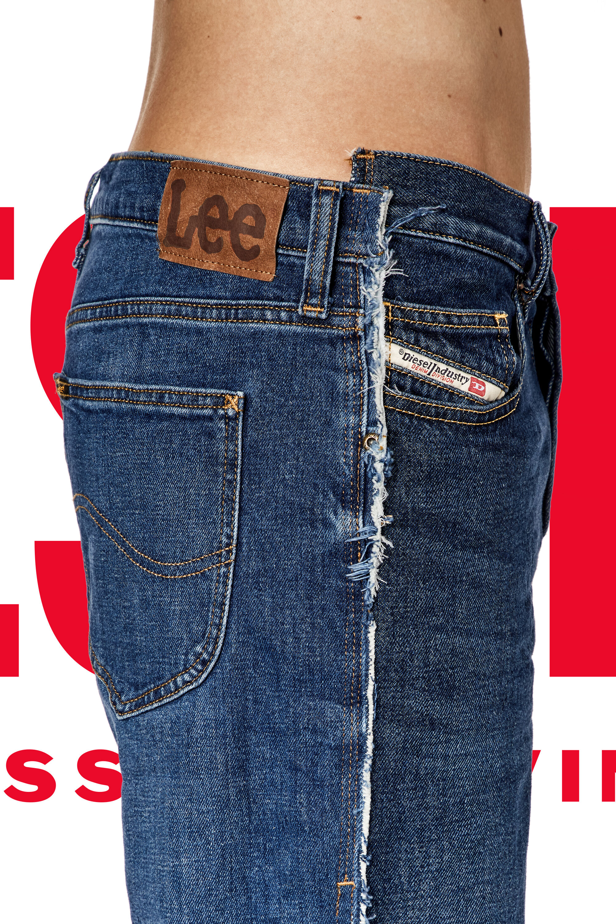 Diesel - Straight Jeans Dieseloves 03 09K47, Azul medio - Image 2