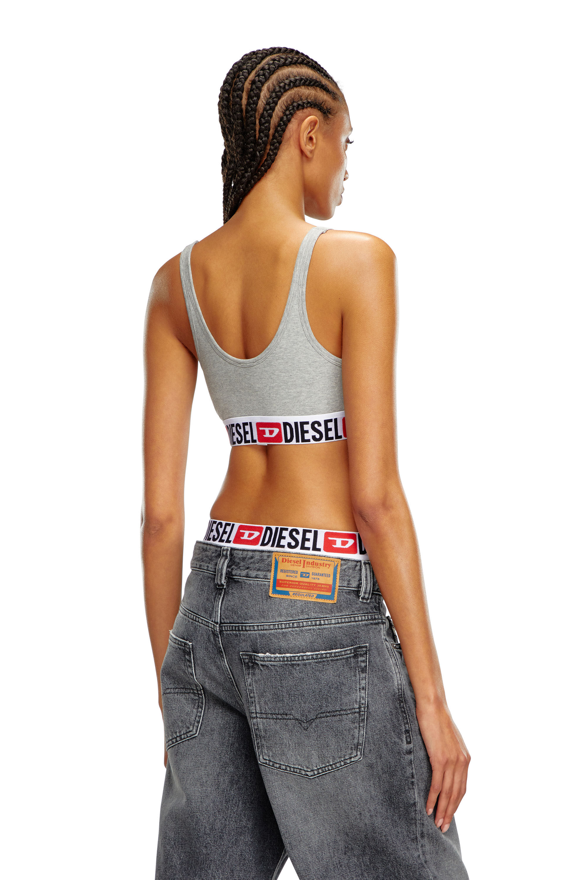 Women's Bralette with logo band | Grey | Diesel