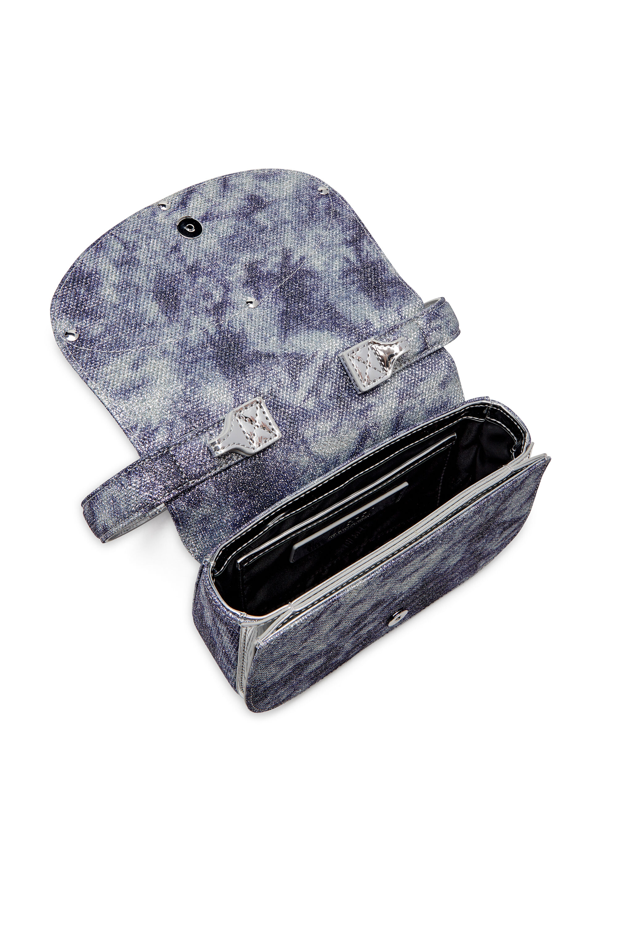 Diesel - 1DR, 1DR-Bolso de hombro icónico de tejido brillante Mujer in Azul marino - 2
