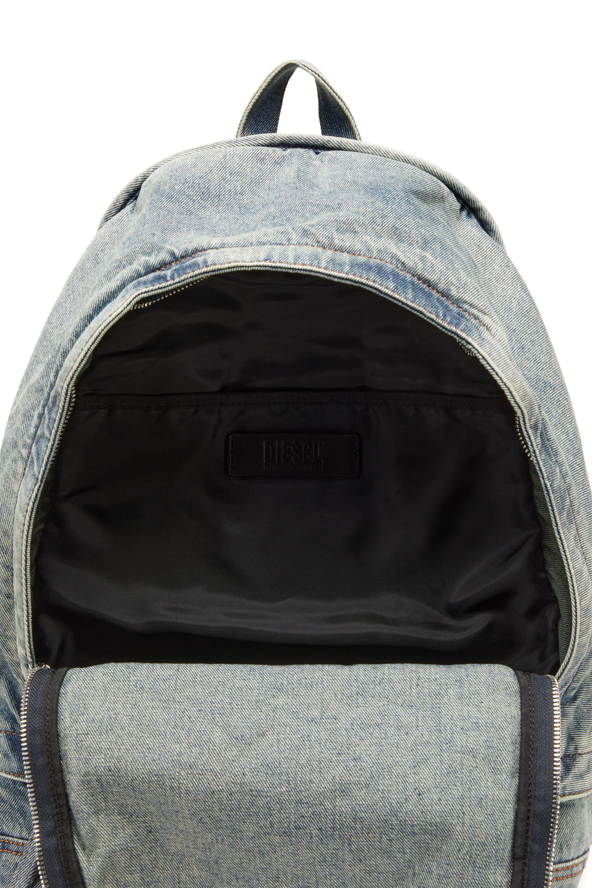 Diesel - RAVE BACKPACK, Rave-Mochila de denim solarizado Hombre in Azul marino - 2