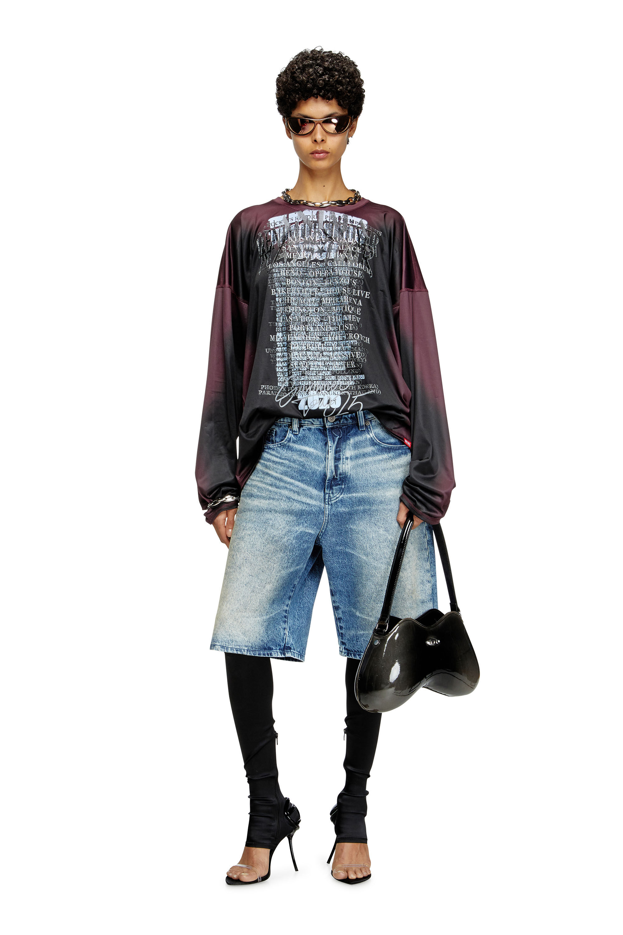 Women's Long-sleeve tech-jersey T-shirt with lyrics print