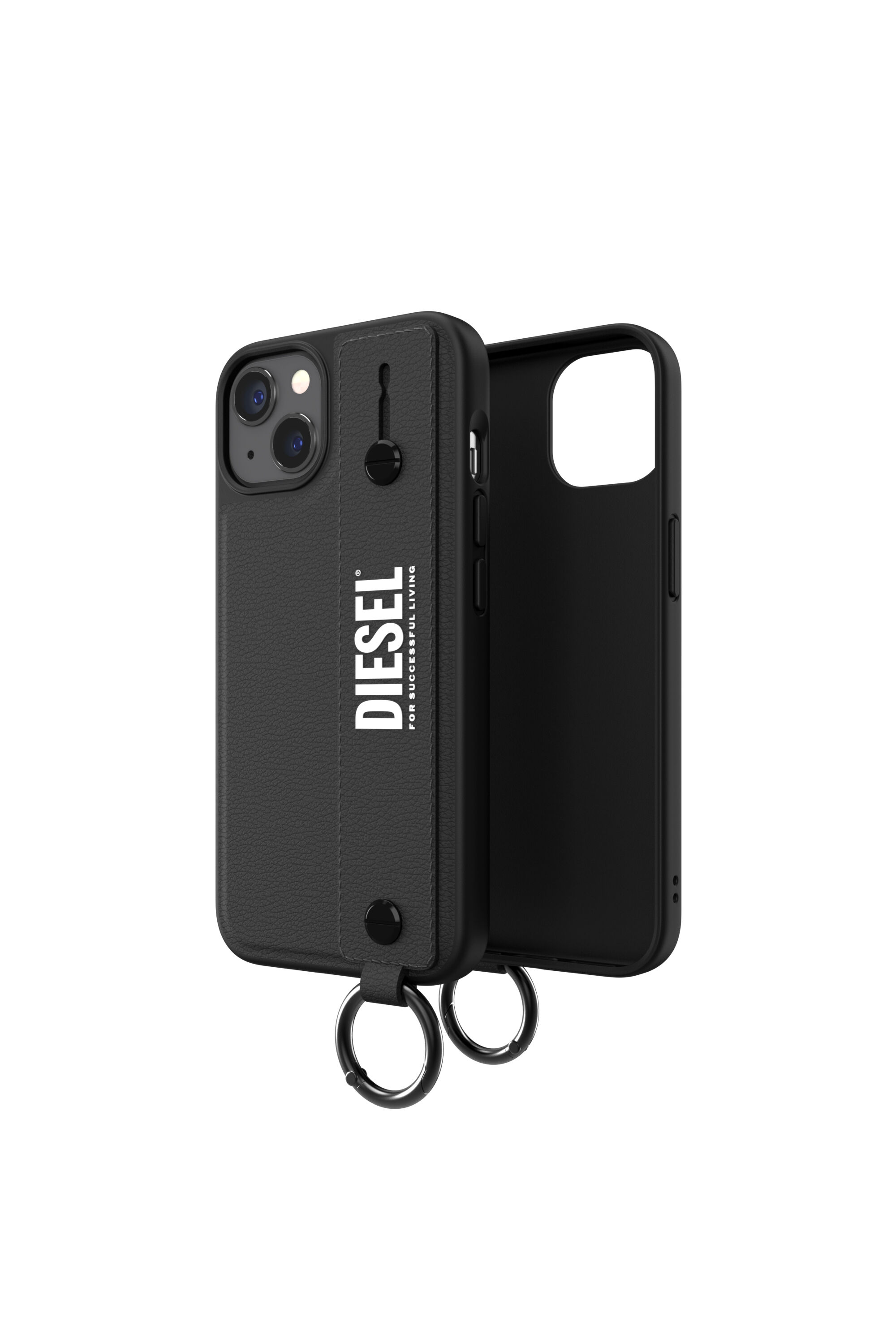 Diesel - 47840 TECH CHAIN, Funda con banda de agarre por iPhone 13 Unisex in Negro - 1