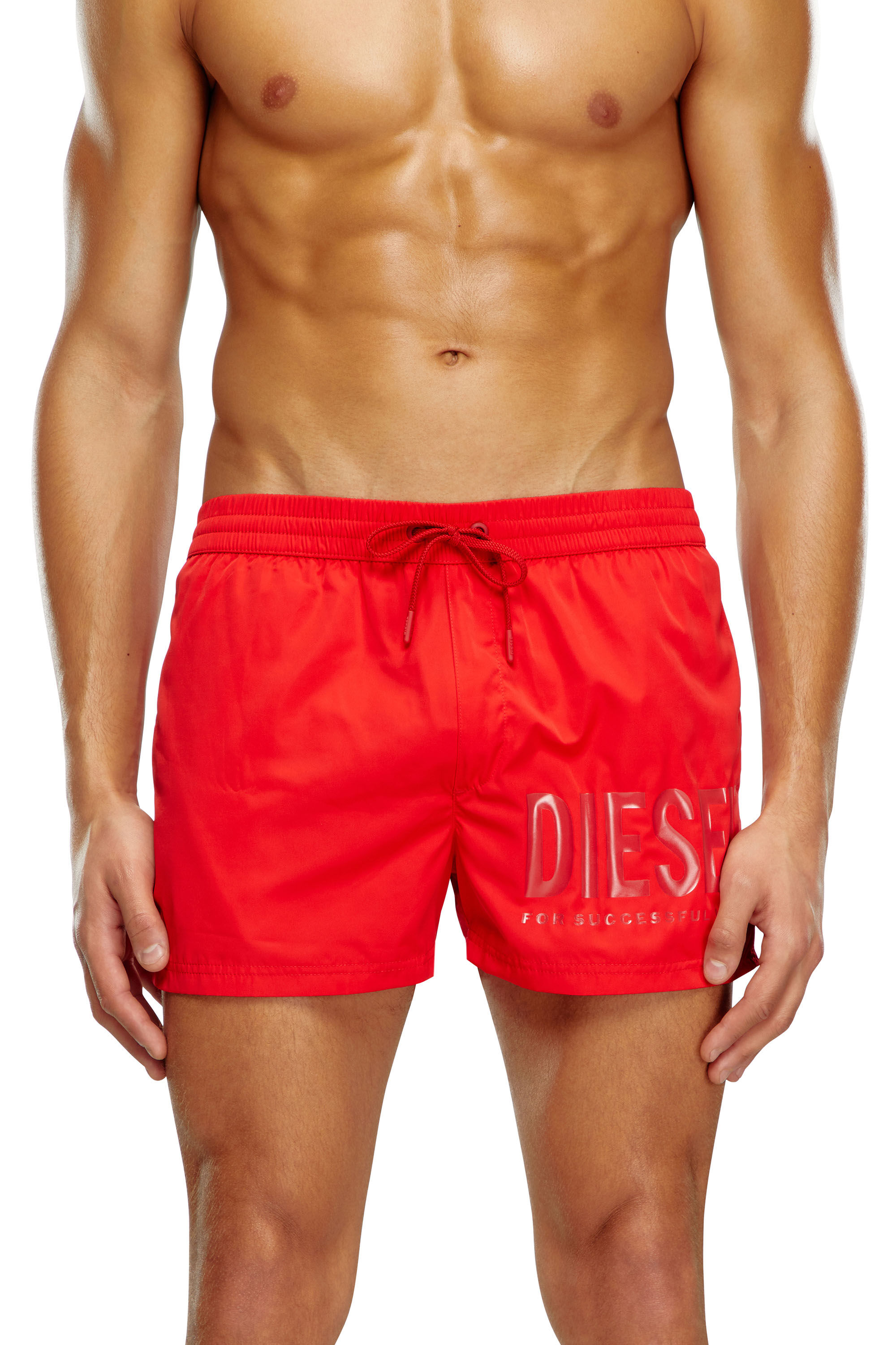 Diesel - BMBX-MARIO-34, Man's Swim shorts with tonal logo in Red - 1