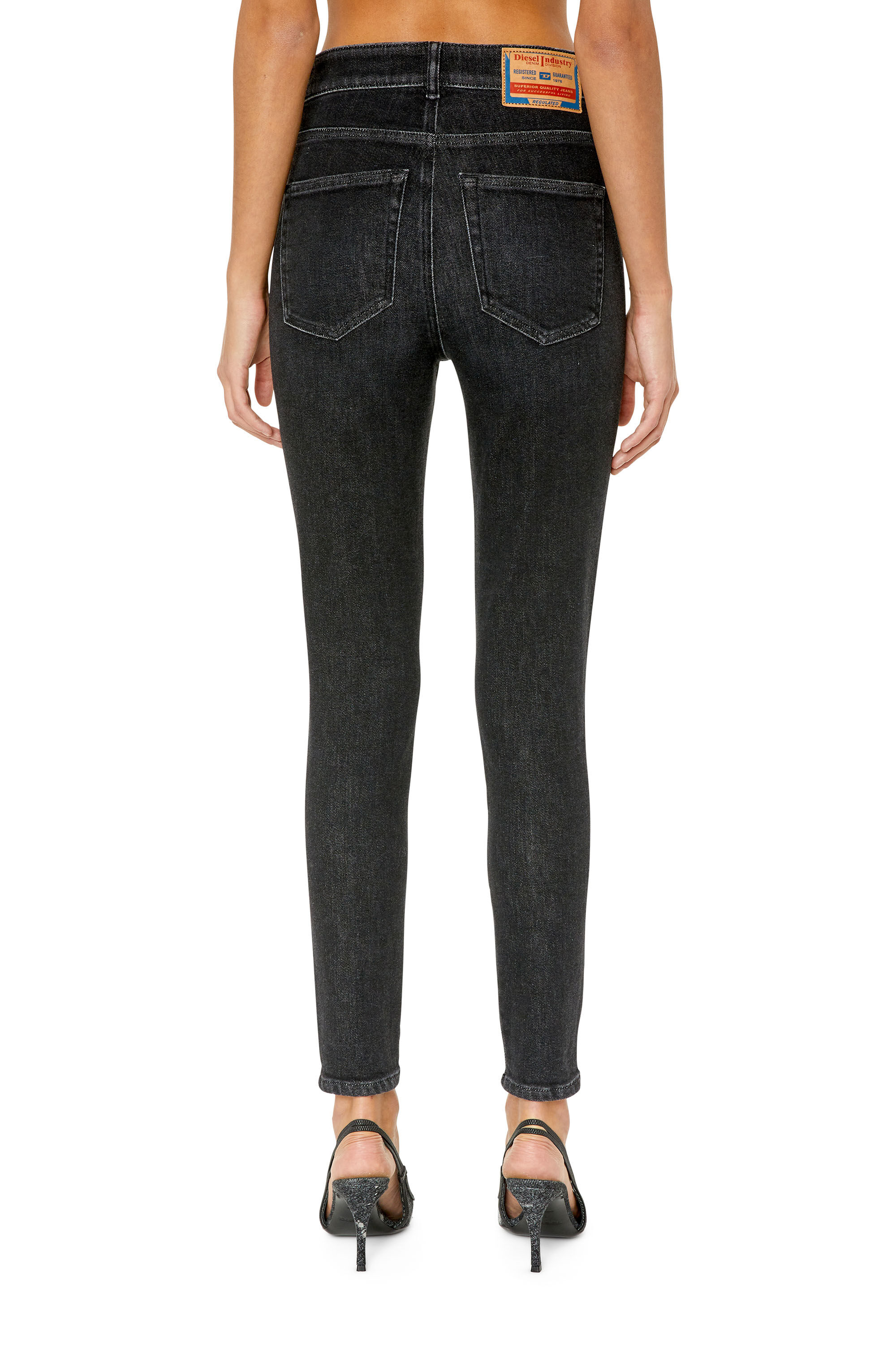 1984 SLANDY HIGH Woman super skinny Black Dark grey Jeans Diesel