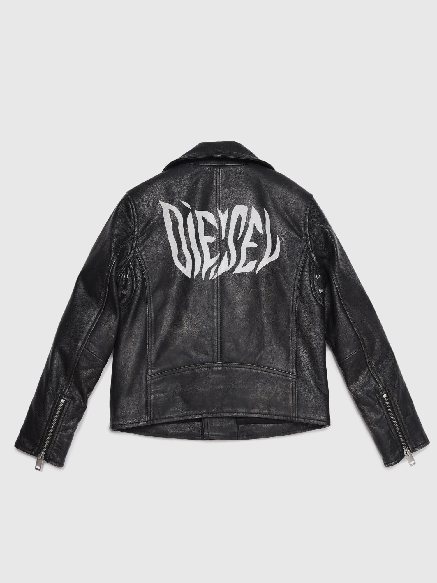 Leather jacket sales with back print