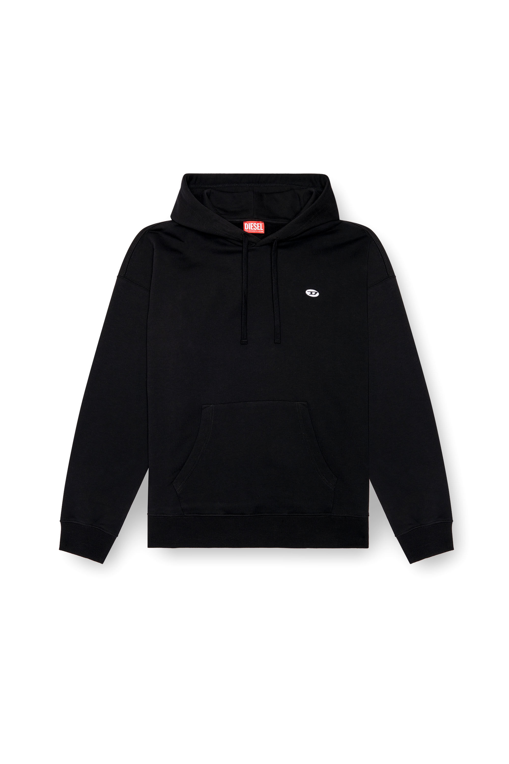 S-ROB-HOOD-DOVAL-PJ Man: Hoodie with oval D patch | Diesel
