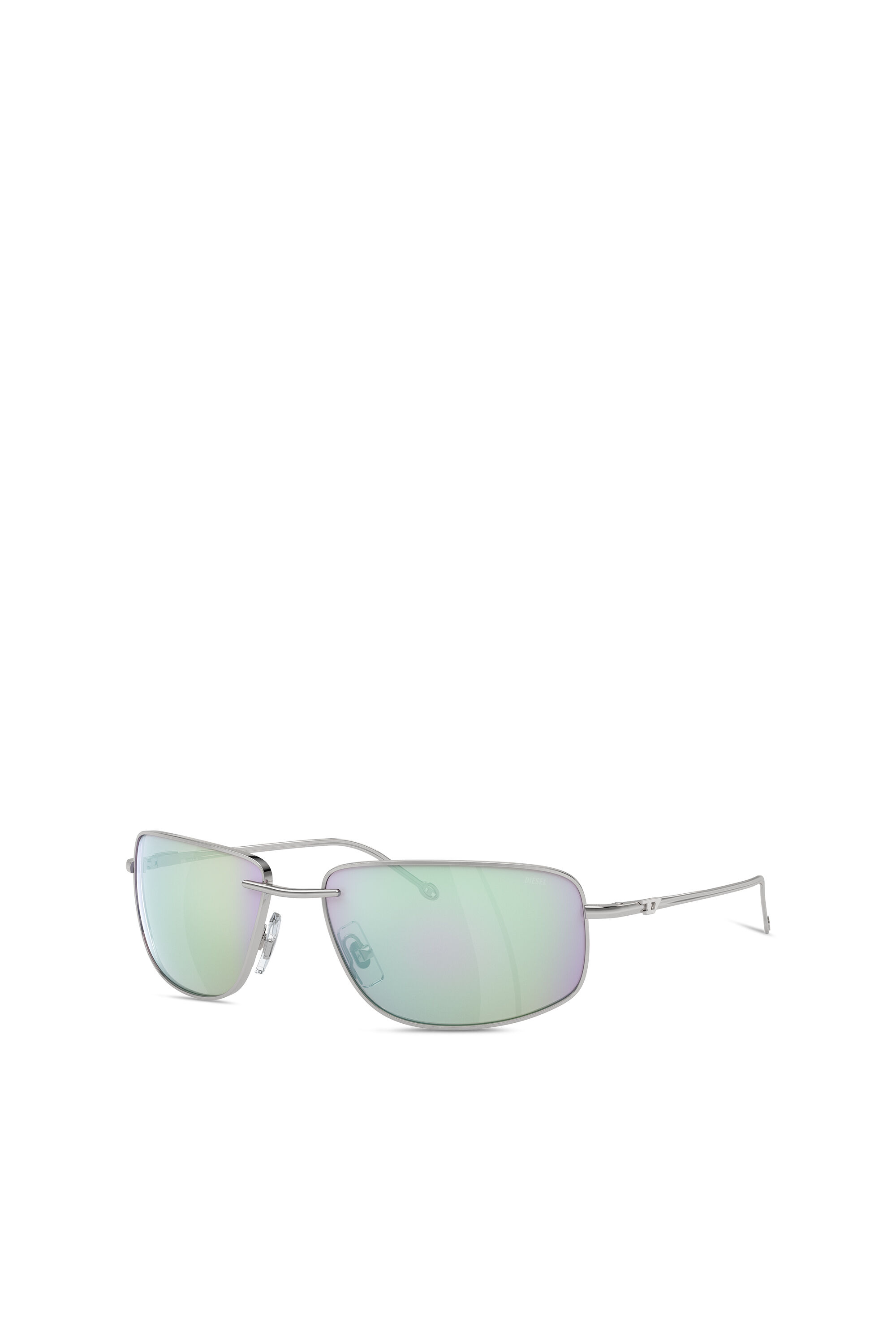 Women s Racer shape sunglasses in metal Silver Diesel