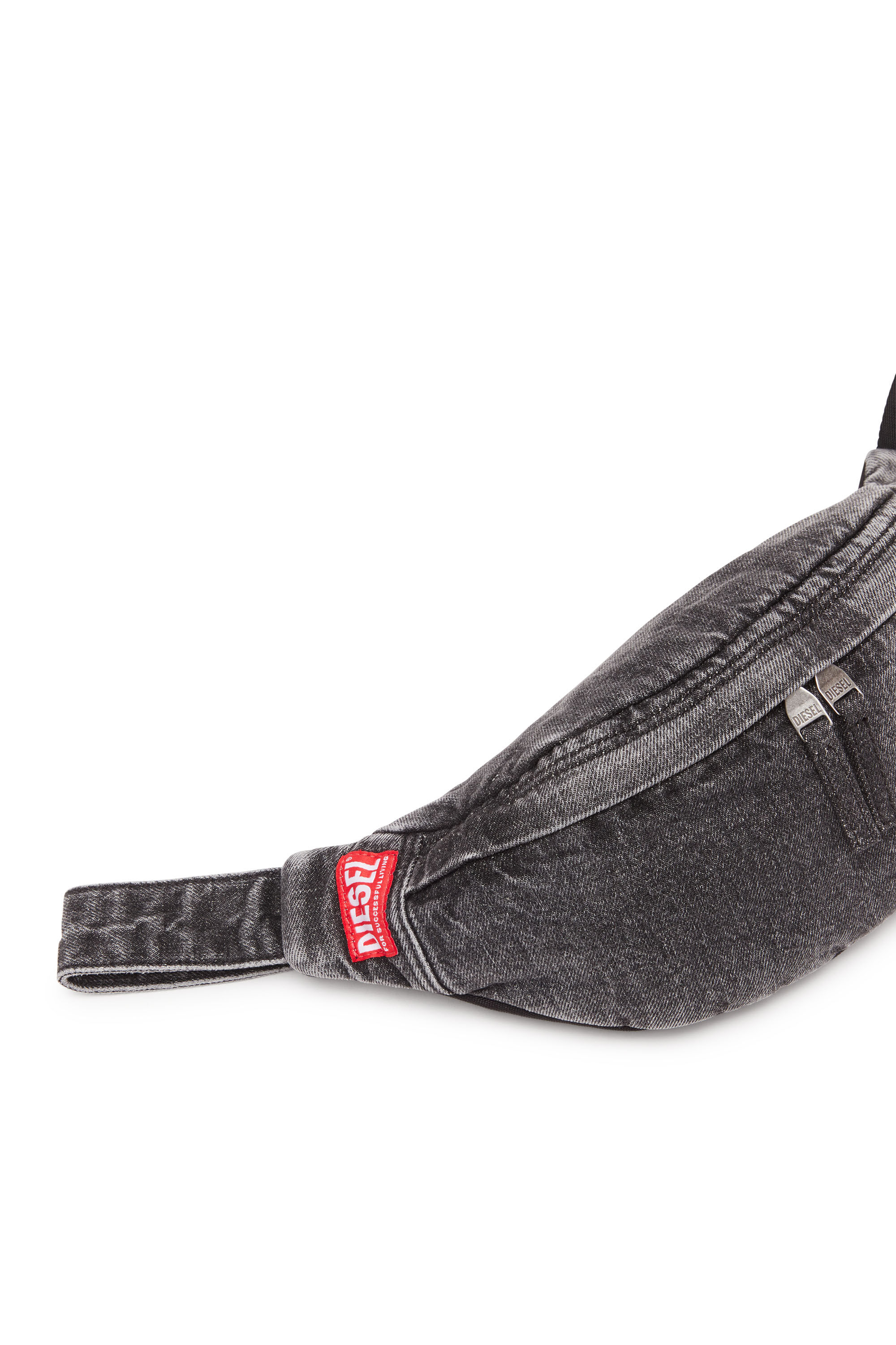 Men's Rave Beltbag X - Belt bag in faded denim | Black | Diesel Men's Rave Beltbag X - Belt bag in faded denim | Black | Diesel