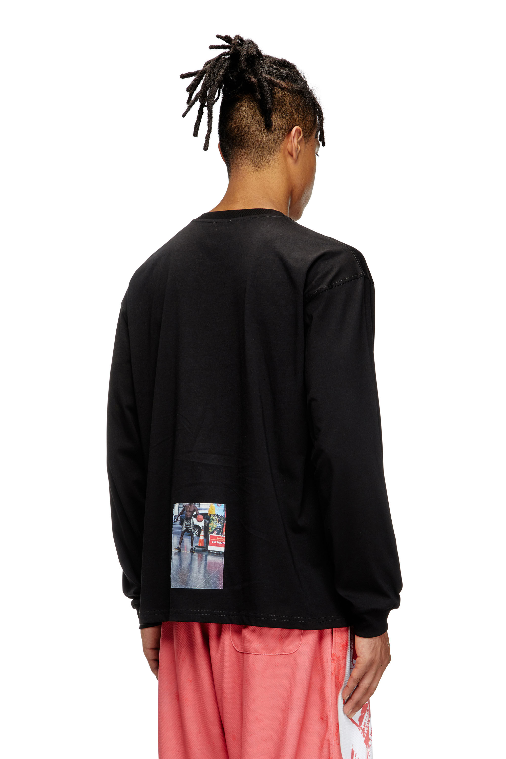 Diesel - T-BOXT-LS-T5, Camiseta de manga larga con parches fotográficos con el logotipo Hombre in Negro - 4