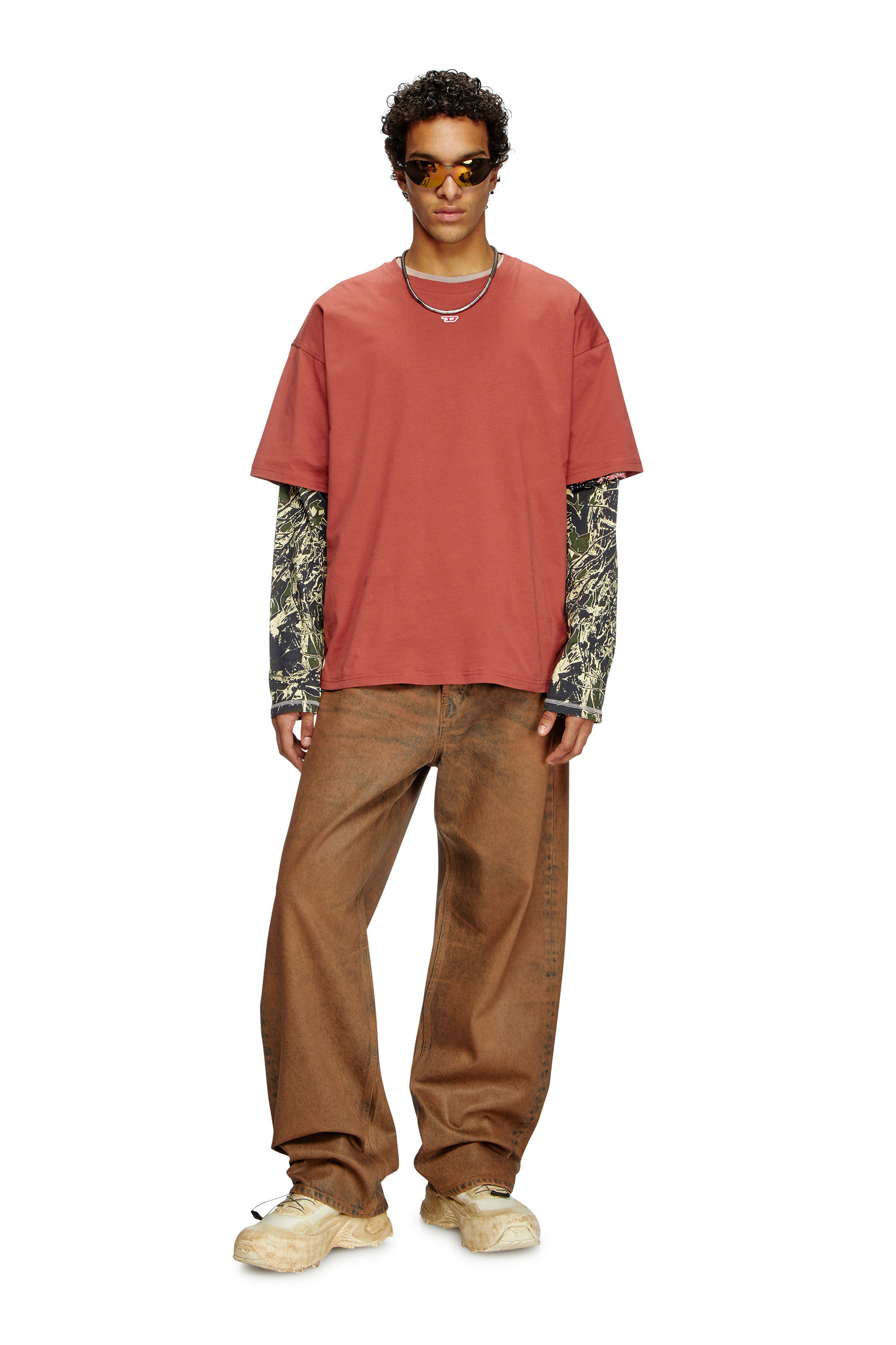 Diesel - T-BOXT-D, Camiseta con parche D bordado Unisex in Rojo - 1