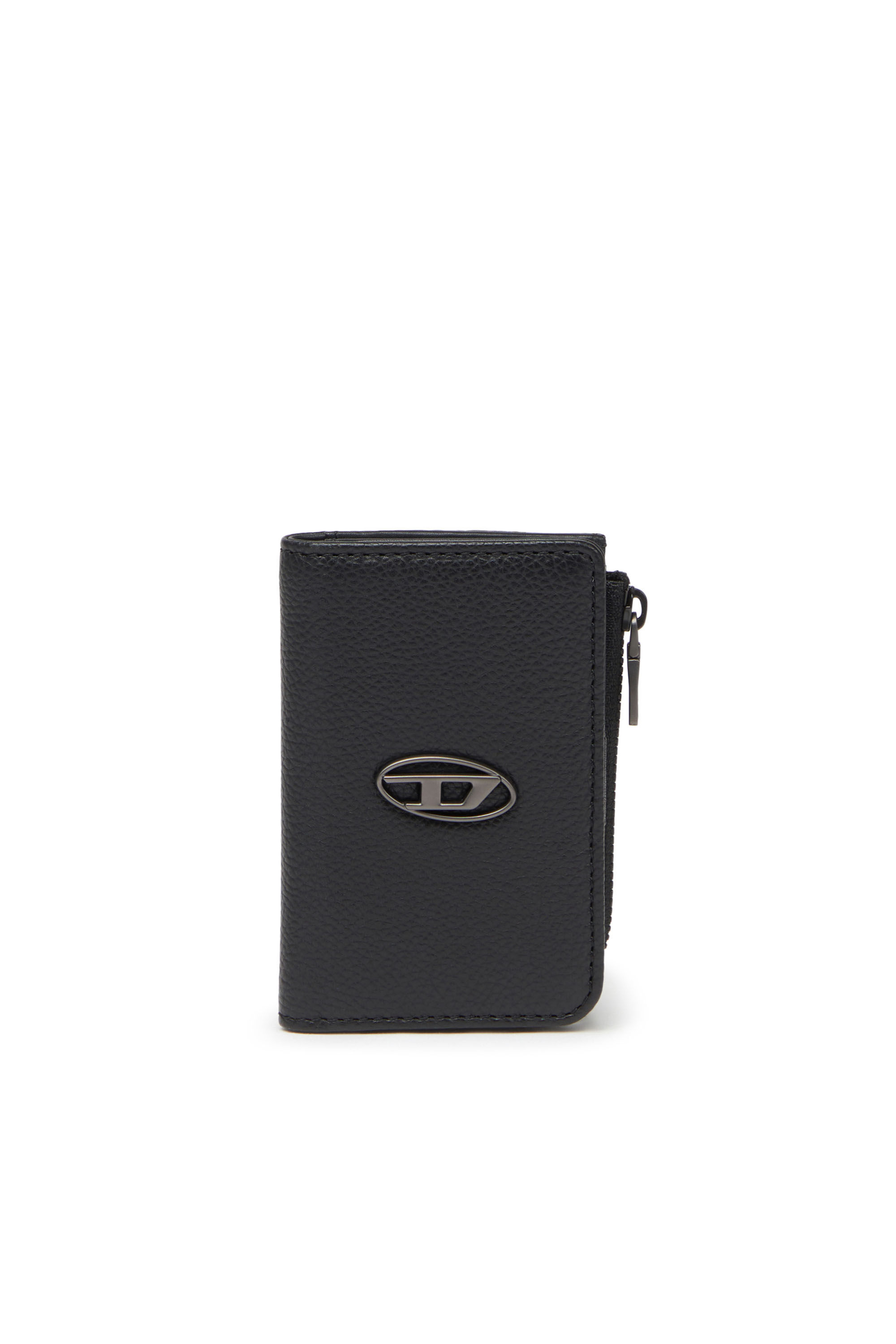 Diesel - L-ZIP KEY, Man's Key case in grained leather in Black - 1