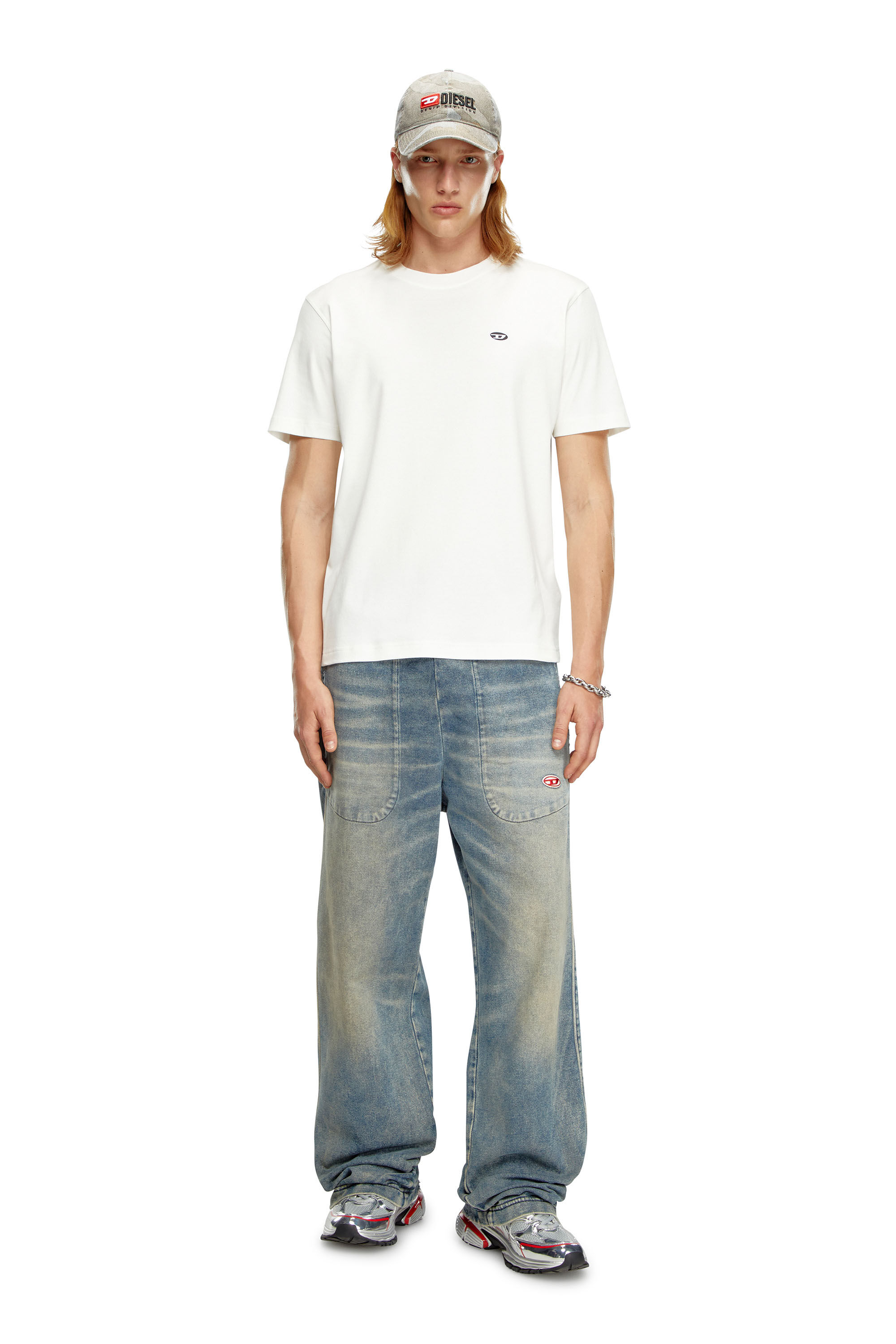 Diesel - T-ADJUST-DOVAL-PJ, Camiseta con parche oval D Hombre in Blanco - 1