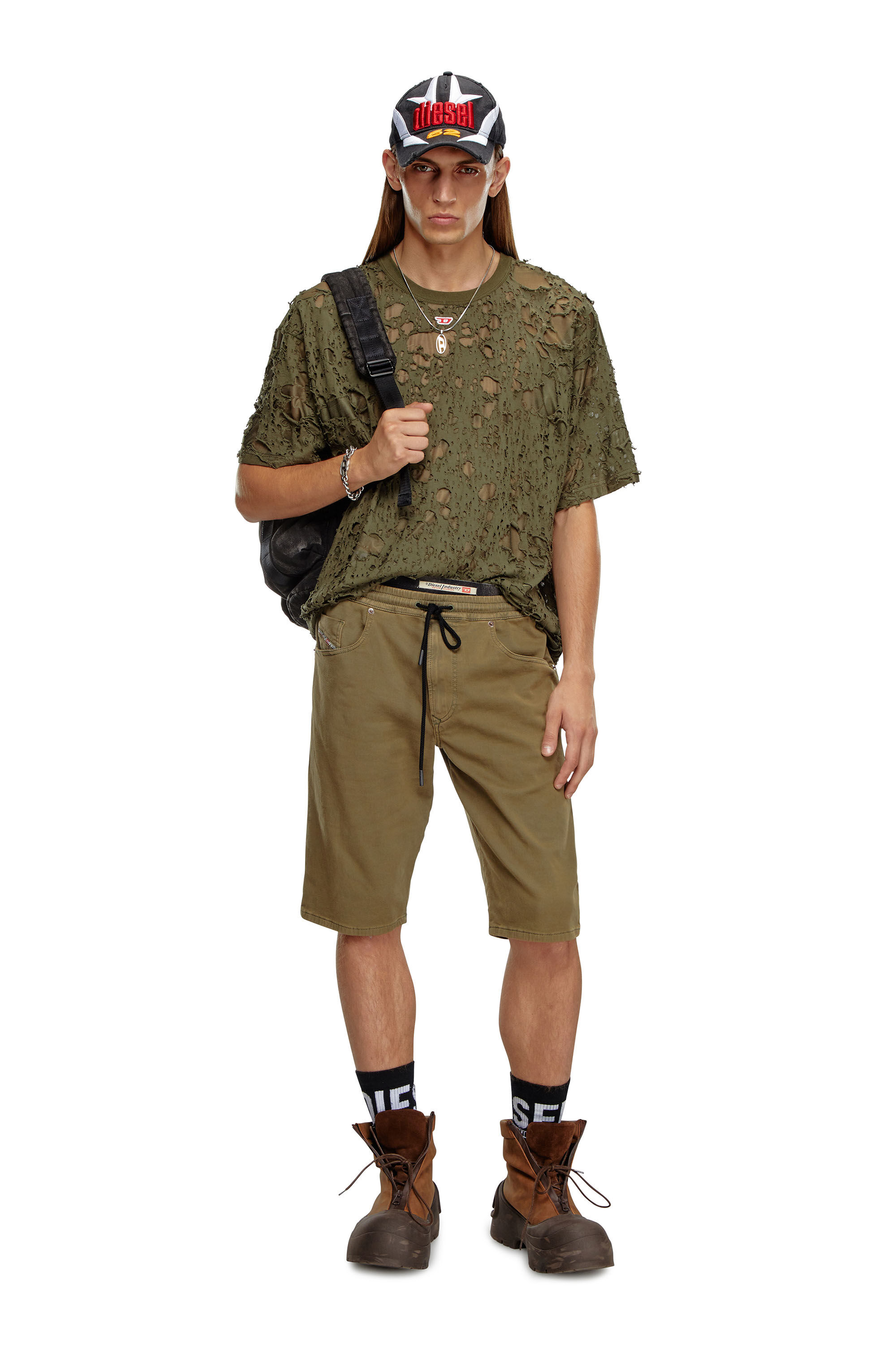 Men's Chino shorts in JoggJeans | Green | Diesel