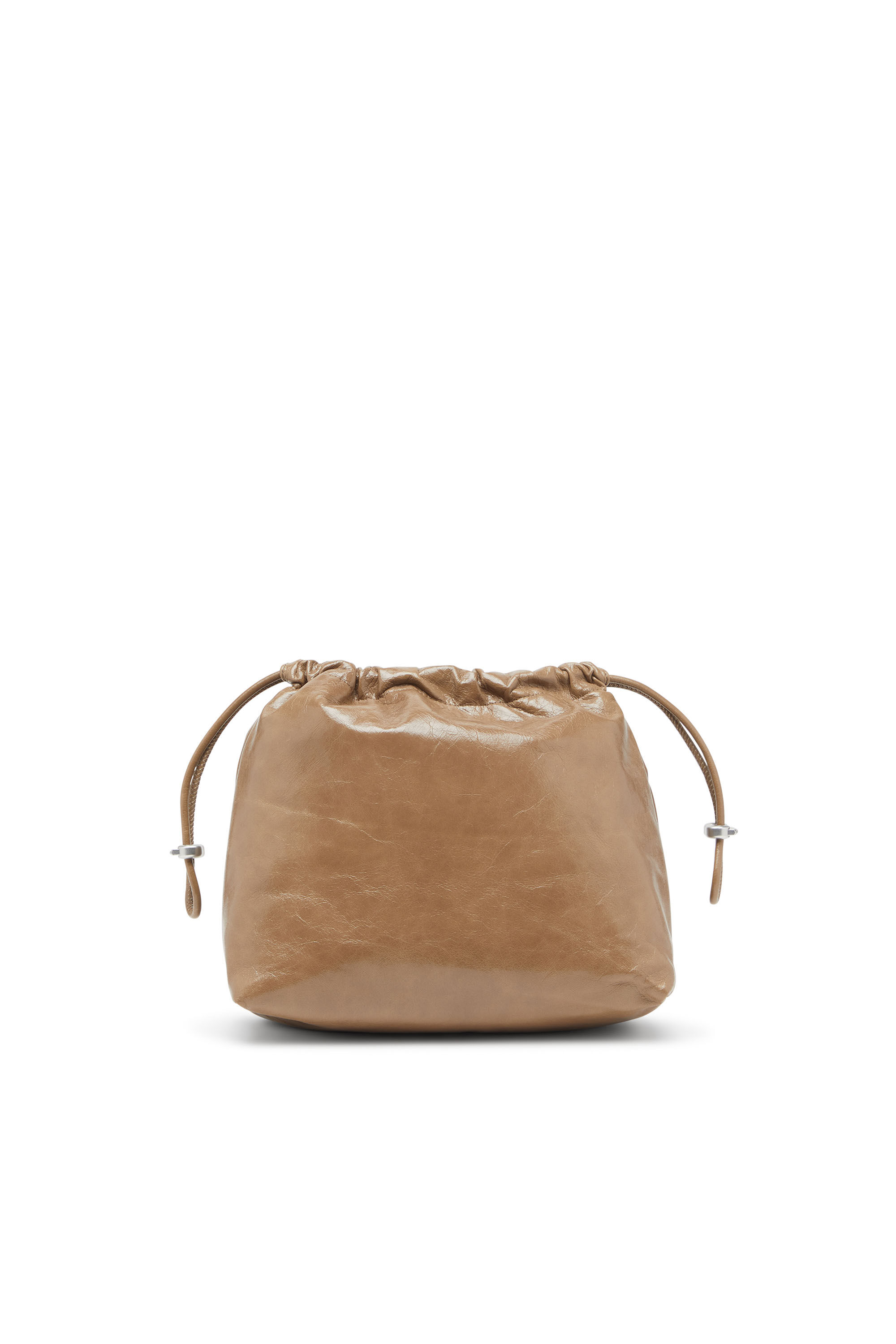 Diesel - SCRUNCH-D BUCKET, Scrunch-D-Bolso tipo cubo en cuero arrugado y brillante Mujer in Marrón - 3