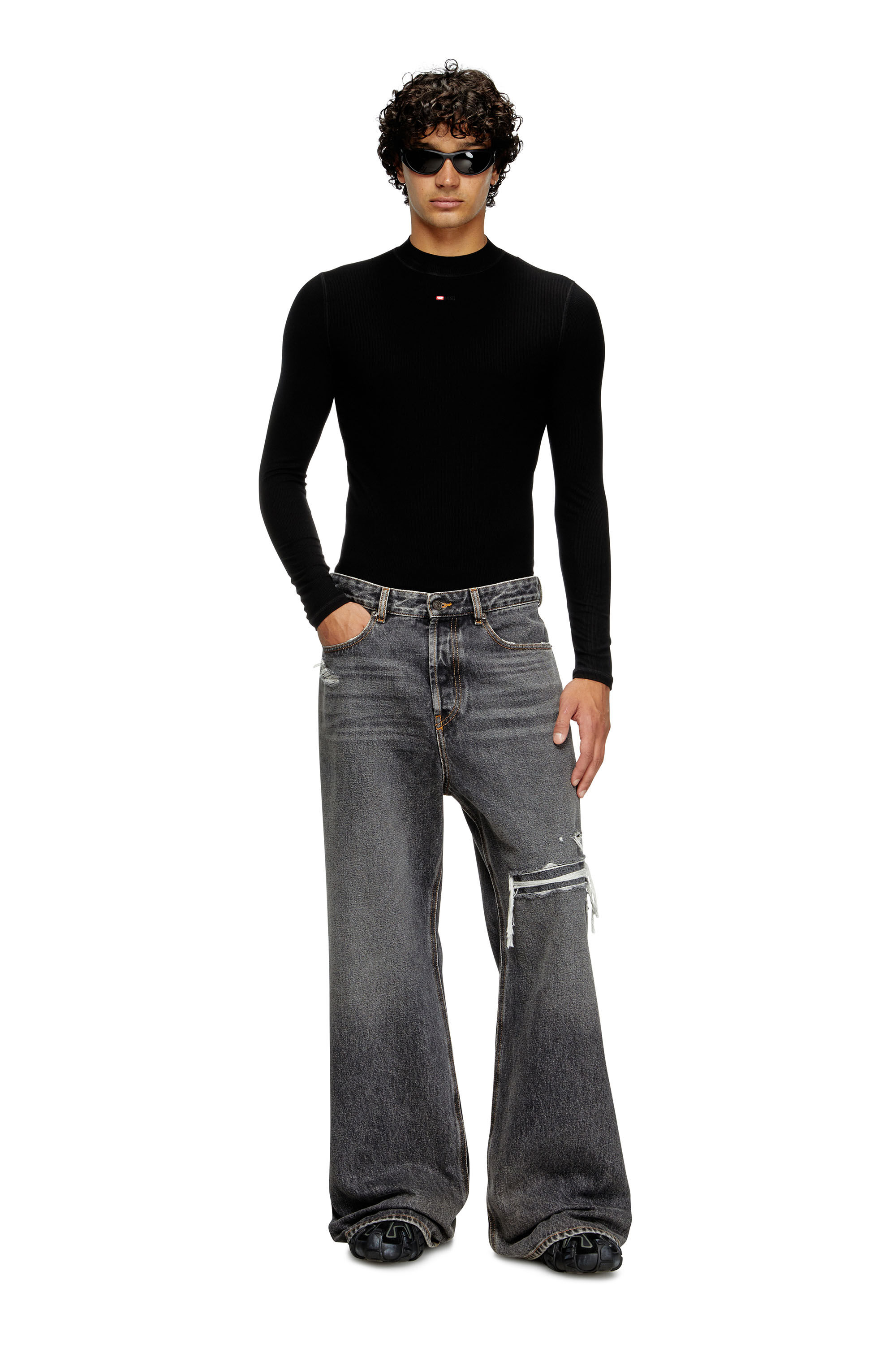 D-RISE Man: Oversized Regular Black/Dark grey Jeans | Diesel