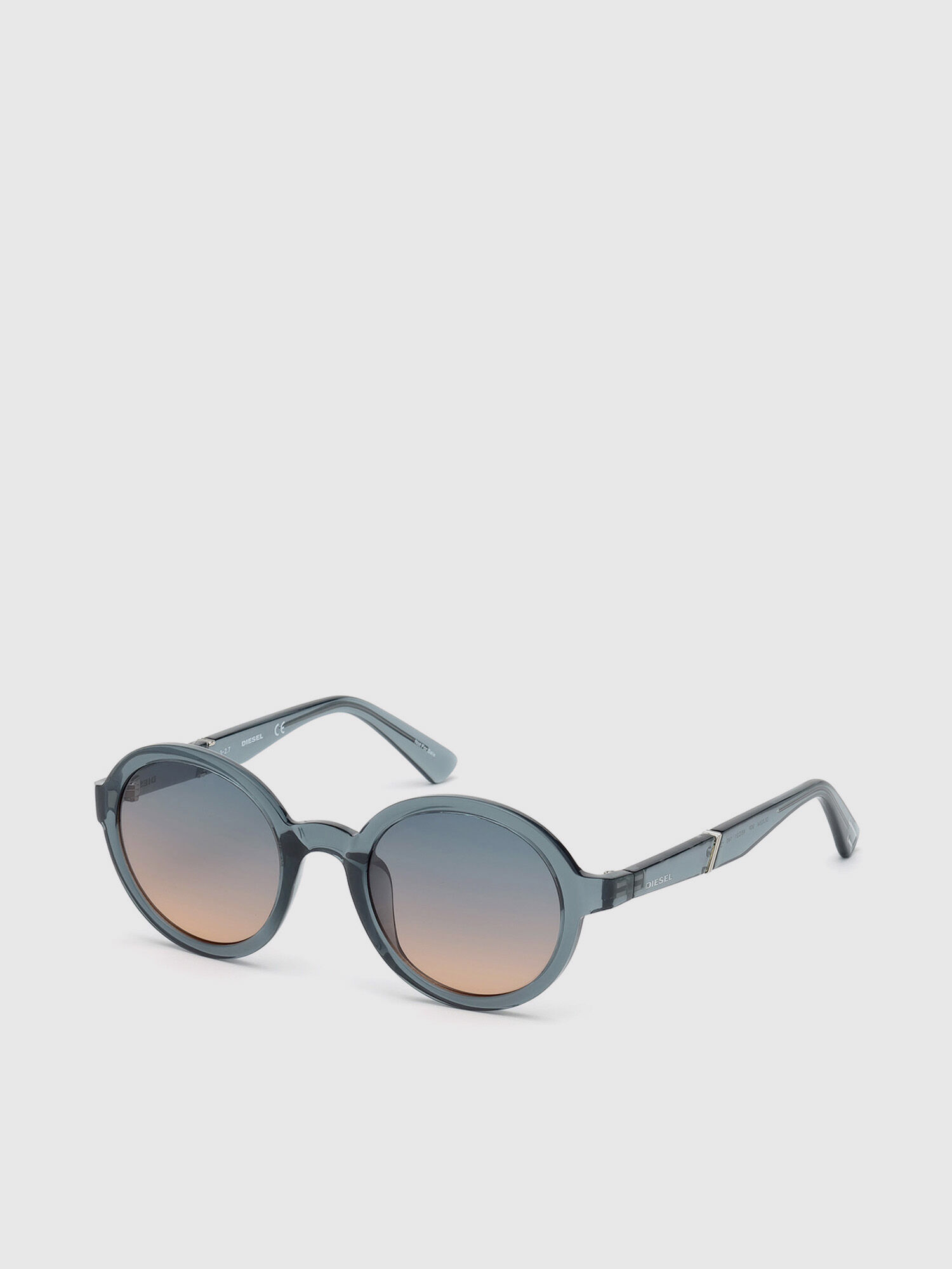 Diesel - DL0264, Unisex's Round shape eyewear with slanting detail in Blue - 2