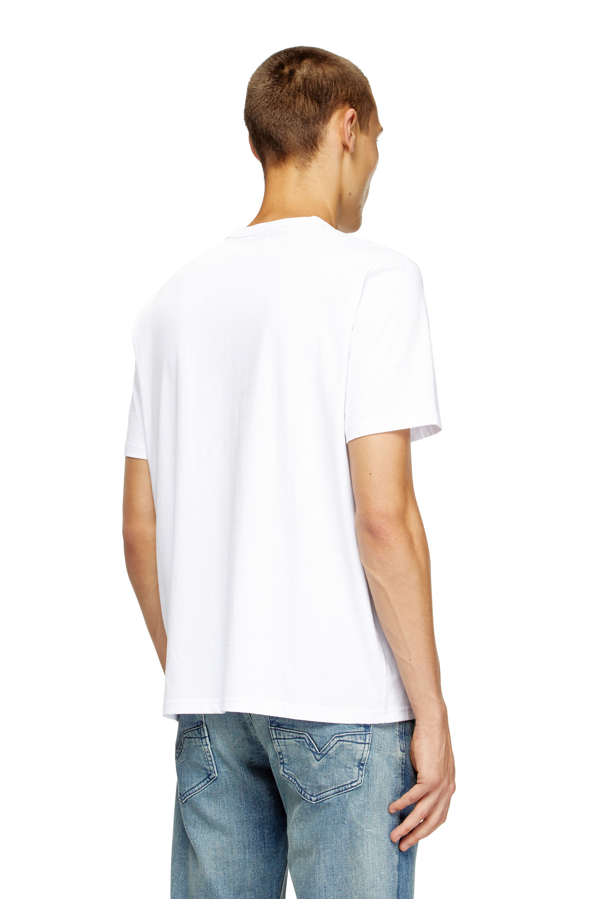 Diesel - T-ADJUST-MICRODIV, Camiseta con logotipo pequeño bordado Unisex in Blanco - 4