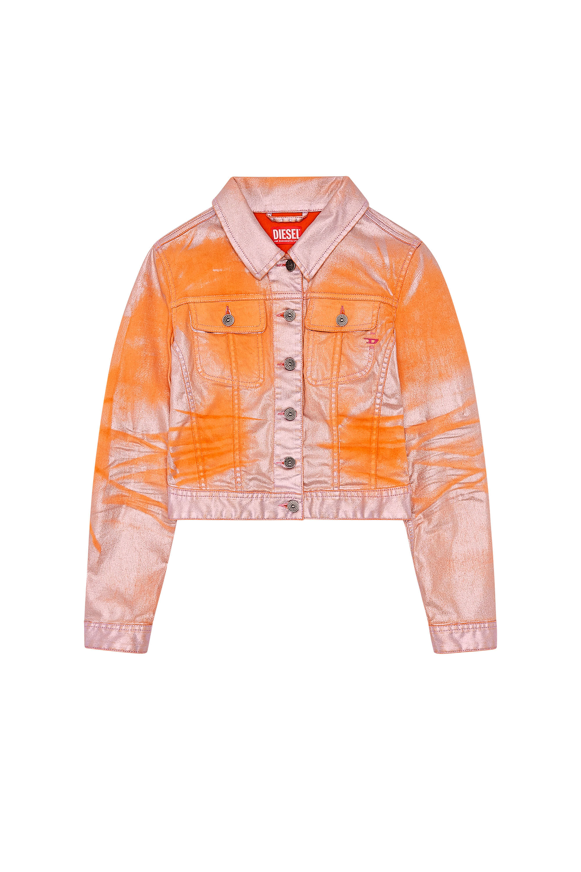 Orange trucker jacket store
