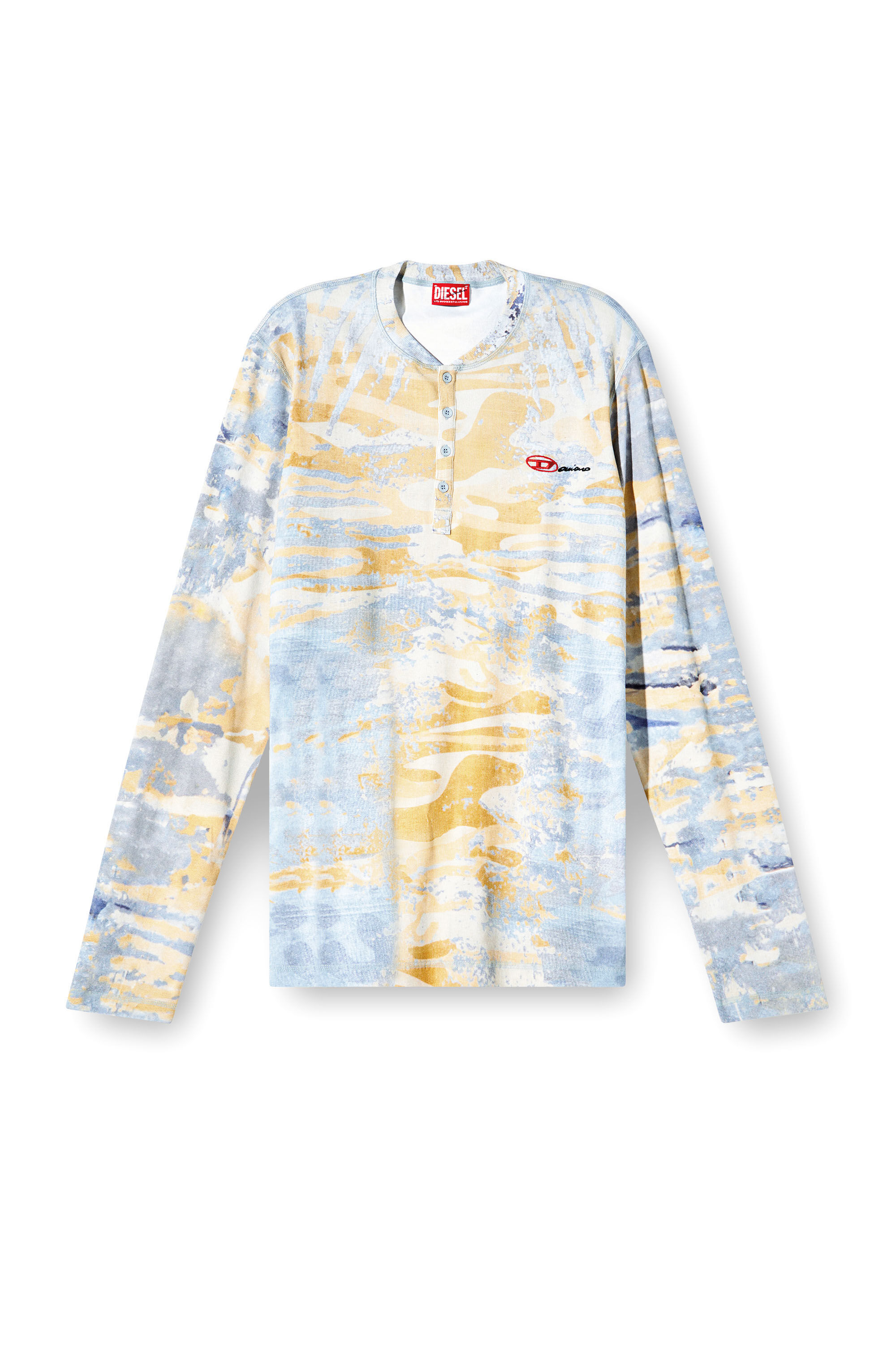 Women's Henley top with camo print | Multicolor | Diesel