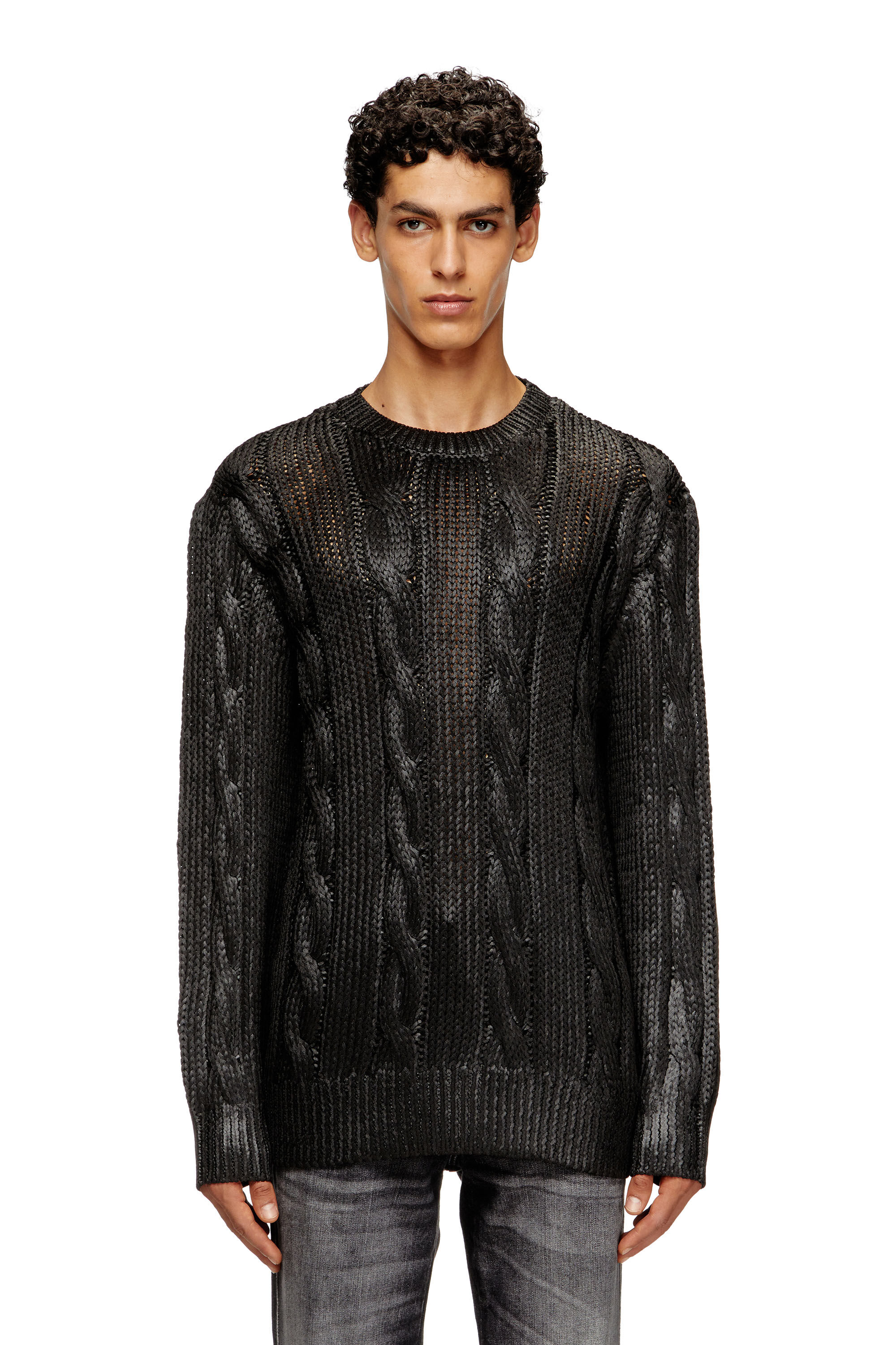トップス Diesel archive grunge crush mohair knit KOMUNE | Grey Distressed Mohair Knit