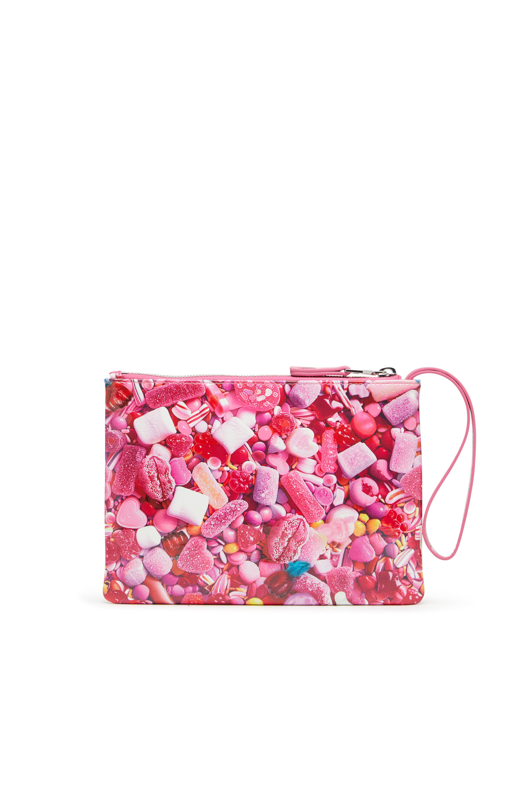 DIESEL☆ Small wallet in printed glossy PU ピンク×ホワイト Women's Small wallet in printed glossy PU | Pink | Diesel