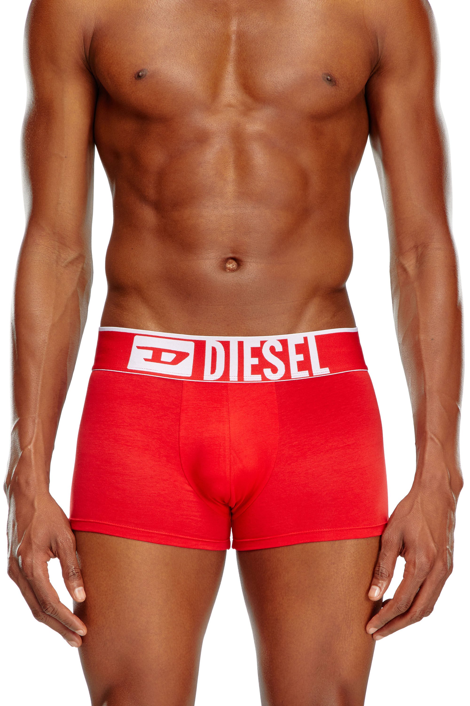 Diesel - UMBX-DAMIENTHREEPACK-5.5EL, Man's 3-pack of boxer briefs with cut-off logo in Black/Red - 1