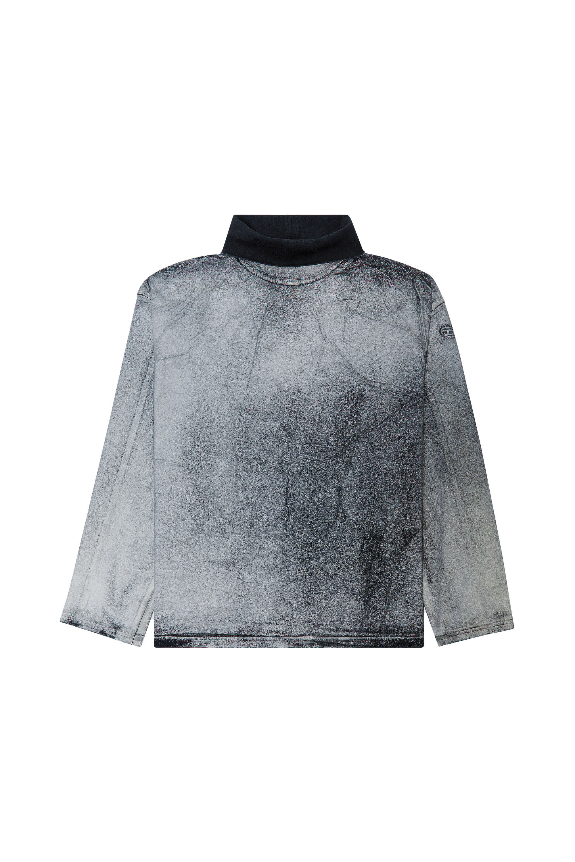 Men's High neck sweatshirt in printed Track Denim | Grey