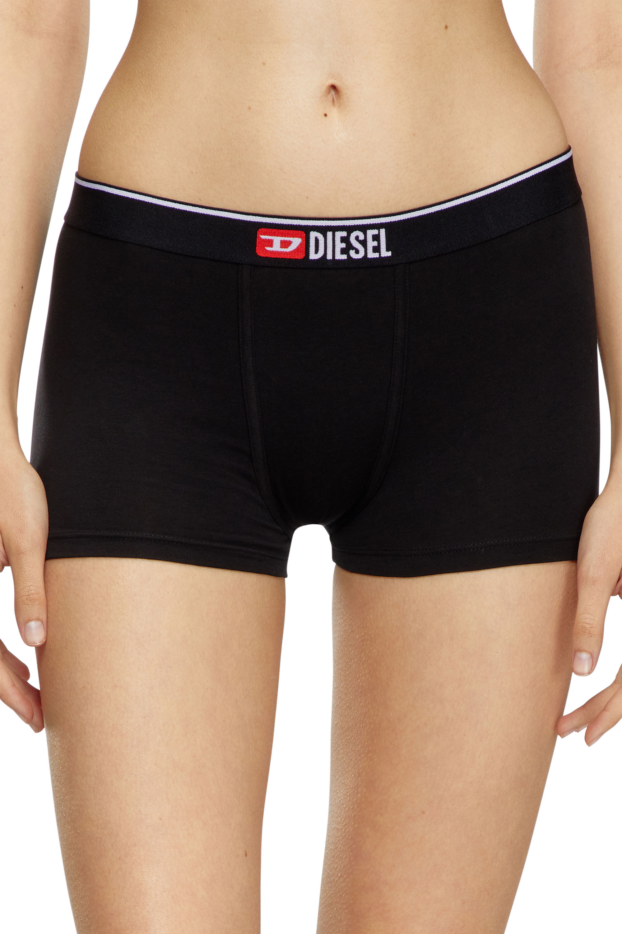 Diesel - UFPN-MYAS-TWOPACK, Woman's Two-pack of plain boxer briefs in Grey/Black - 1