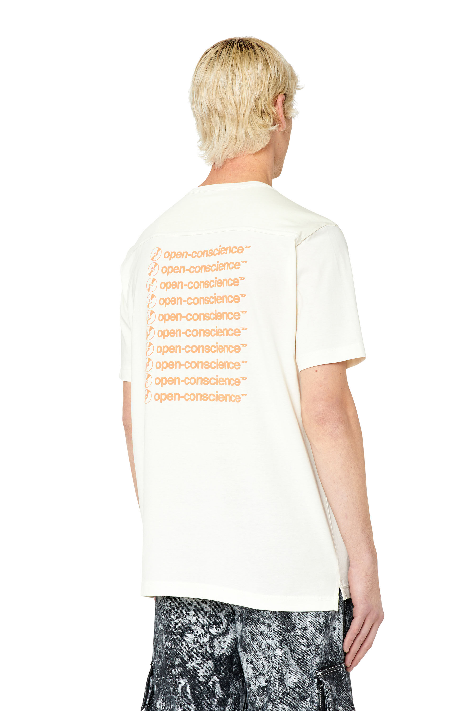 T-POUCH Man: Logo-print T-shirt with contrast detail | Diesel