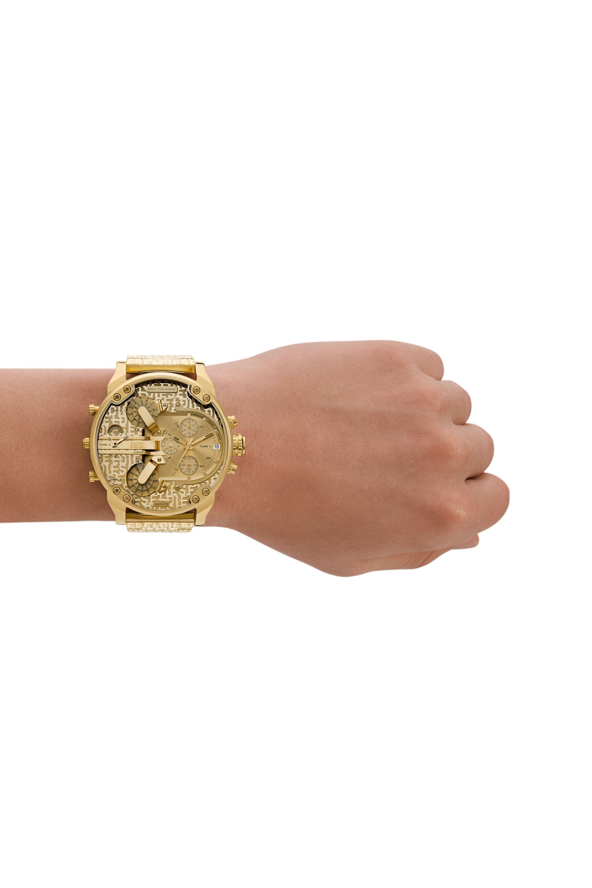 Men s Mr. Daddy 2.0 Stainless Steel Watch Oro Diesel