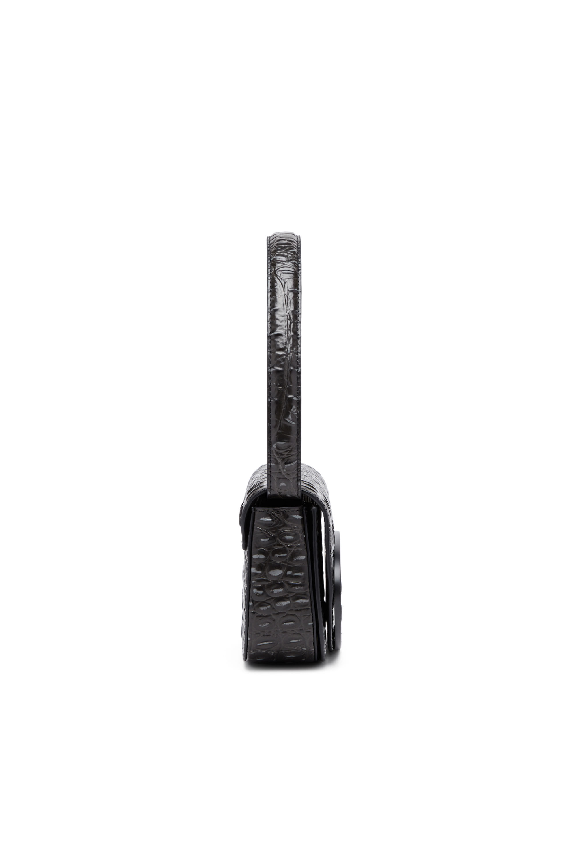 Diesel - 1DR, 1DR - Bolso de hombro icónico de cuero estampado de cocodrilo Mujer in Negro - 4