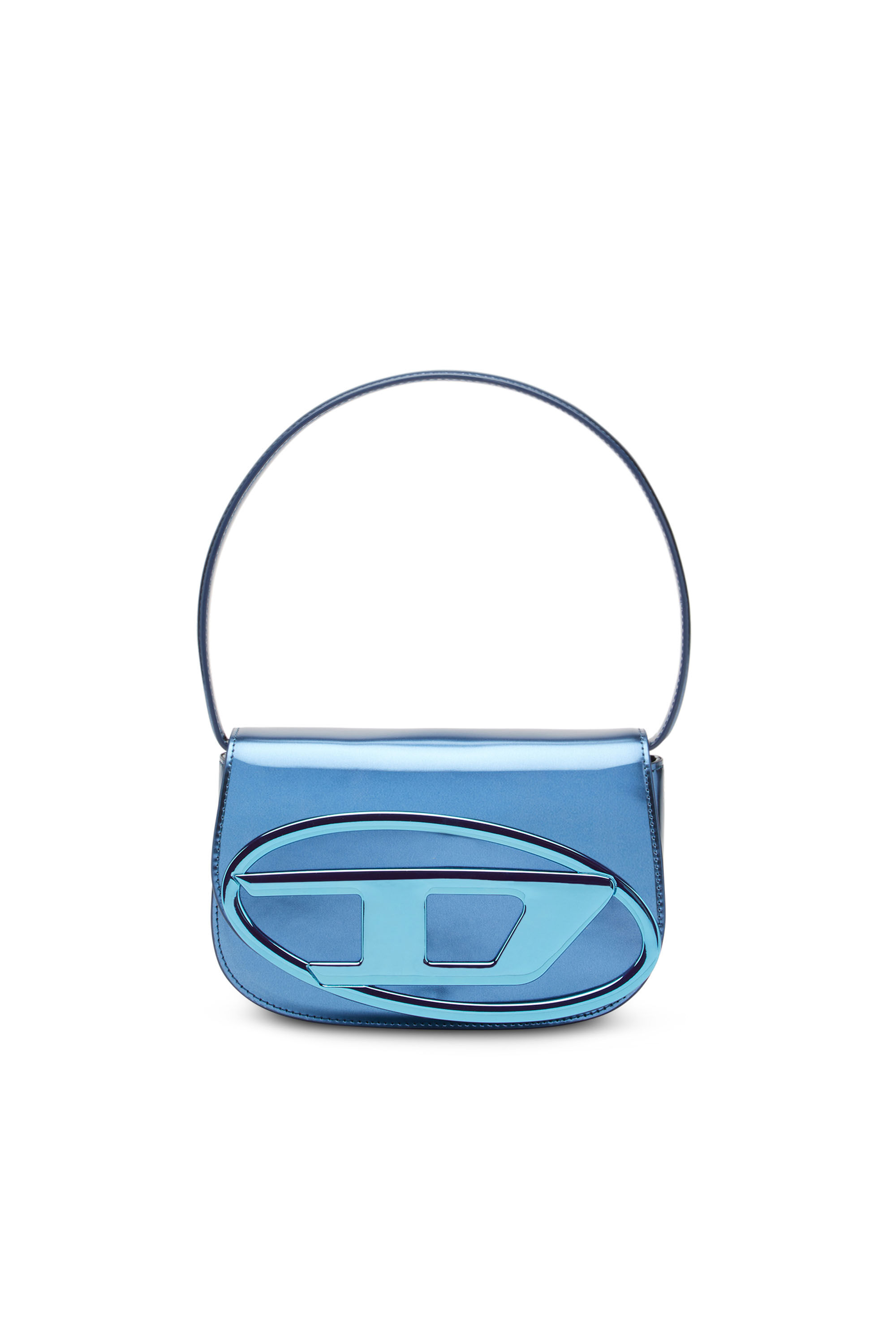 バッグ・カバンその他 DIESEL Woman Mini bag Blue X08396P8247 HA827 Women's 1DR-Iconic shoulder bag in mirrored leather | Blue