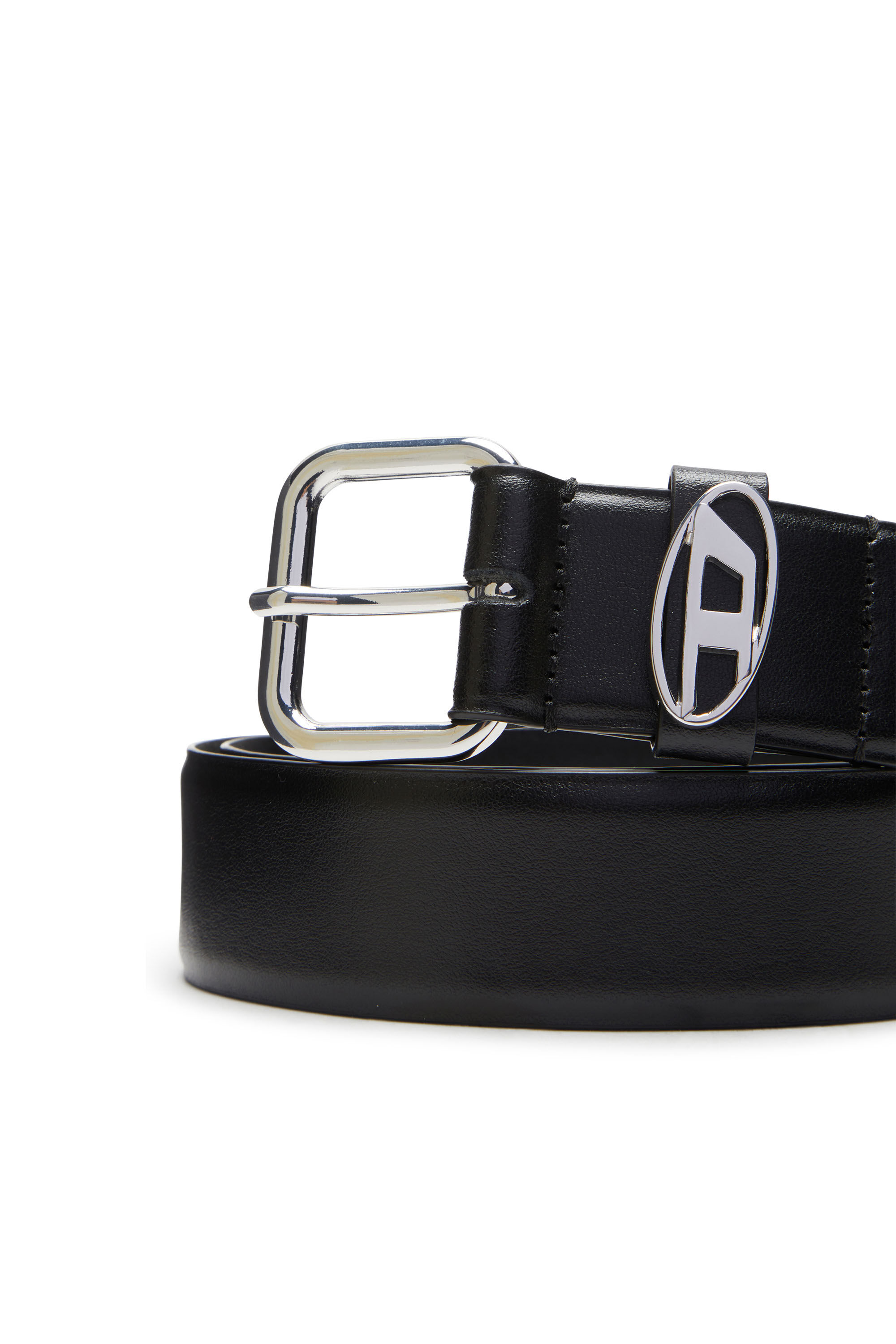 超人気新品 Women's Diesel | Black | belt leather embellished Logo-plaque 小物