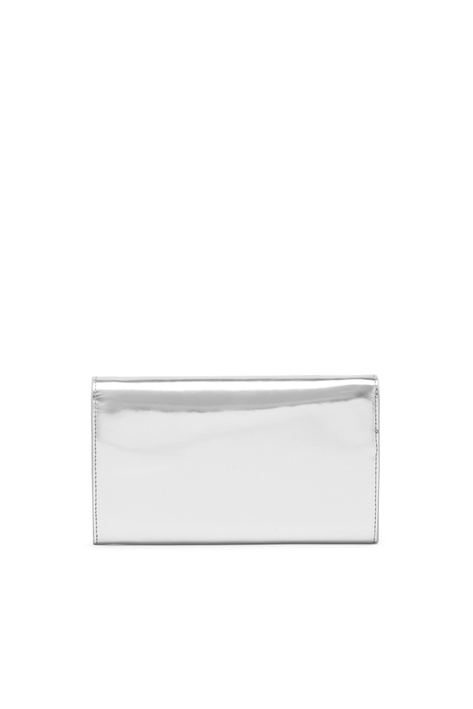 Women's Wallet purse in metallic leather | Silver | Diesel