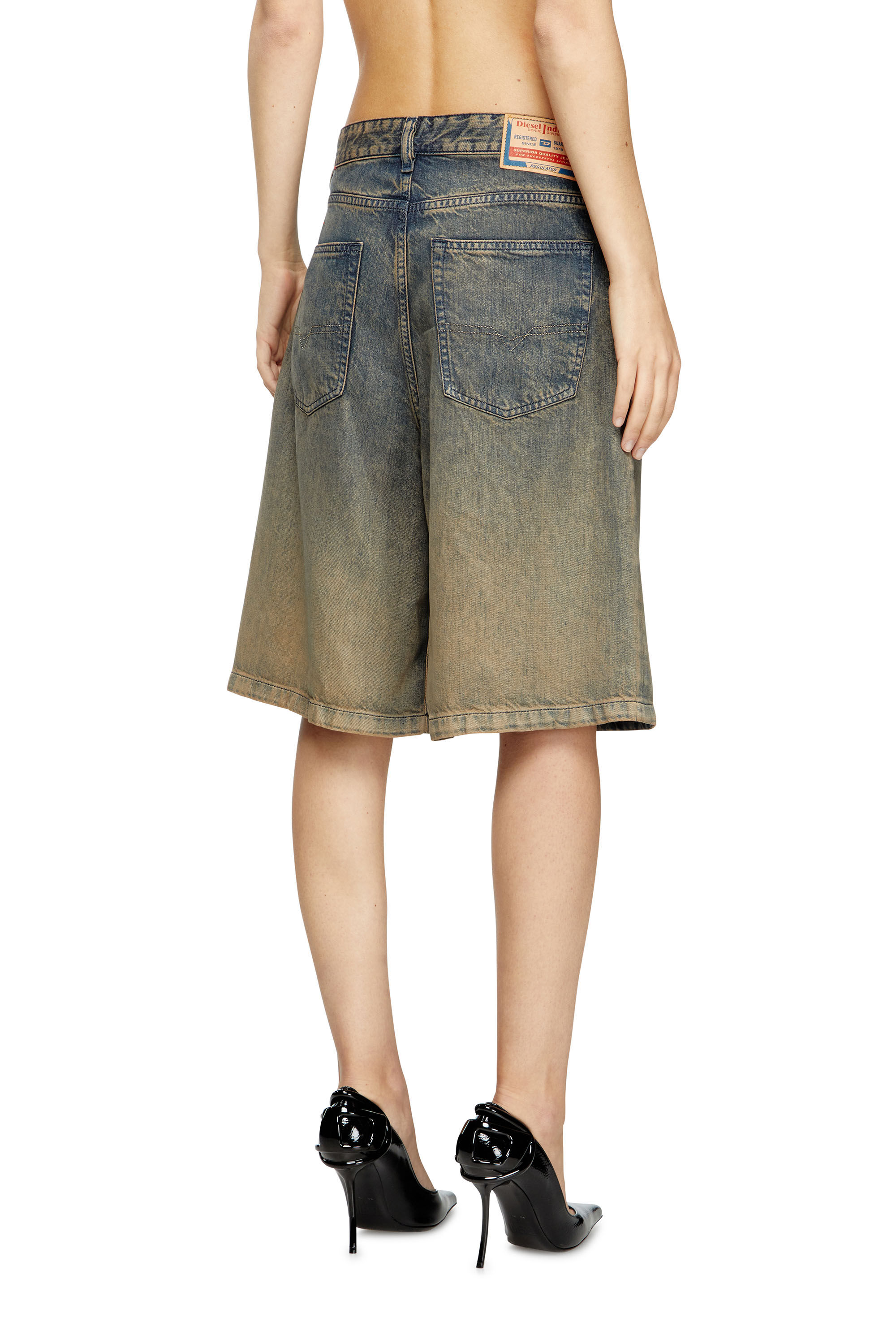 Diesel - DE-SIRE-SHORT-S, Pantalones cortos de denim degradado fluido Mujer in Azul marino - 5