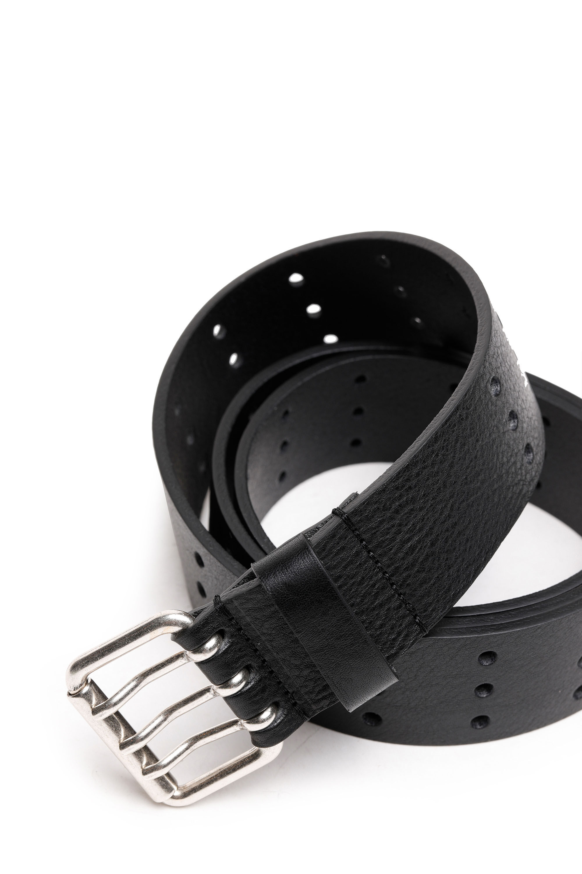 Men's Leather belt with triple-prong buckle | Diesel B-MILI